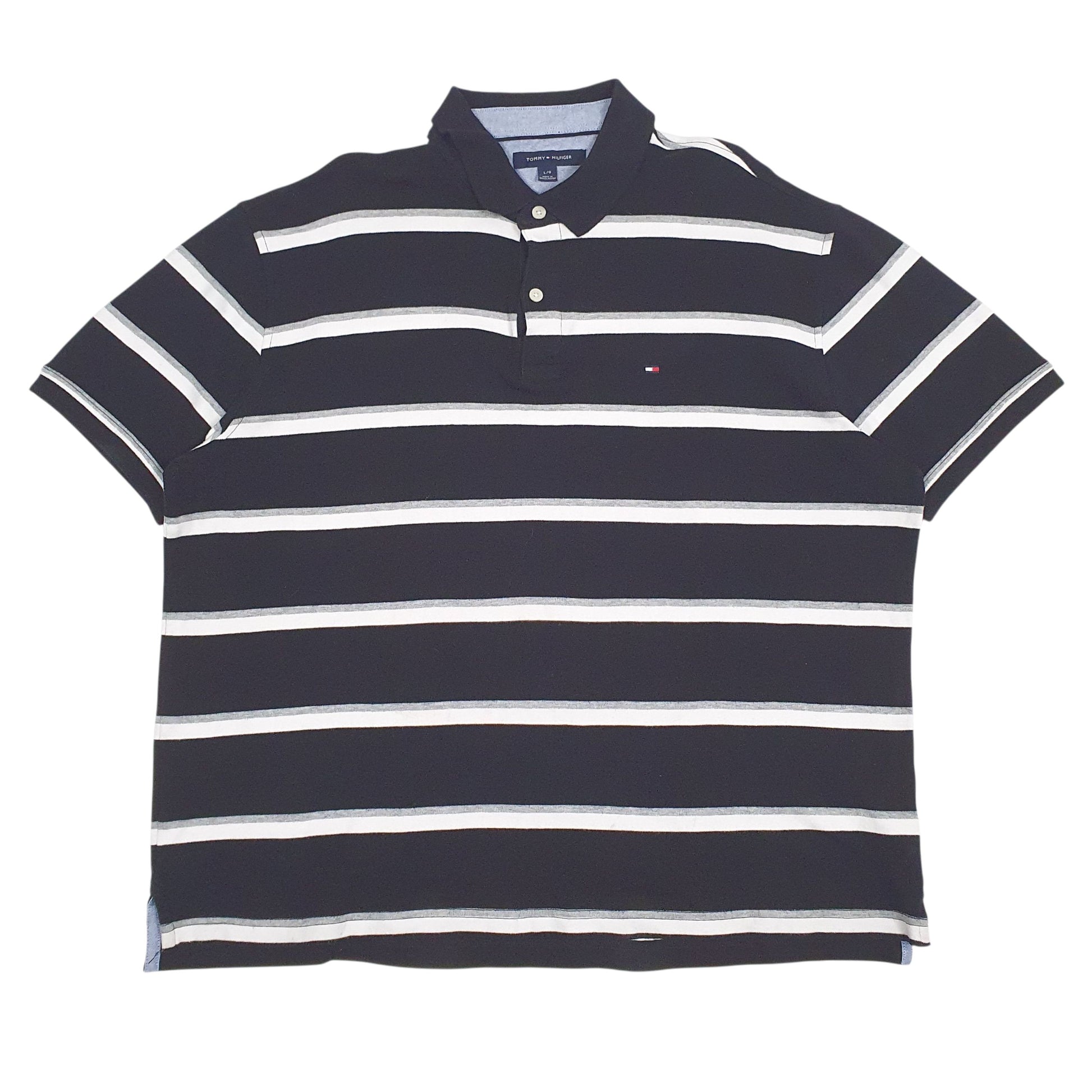 Mens Black Tommy Hilfiger  Short Sleeve Polo Shirt