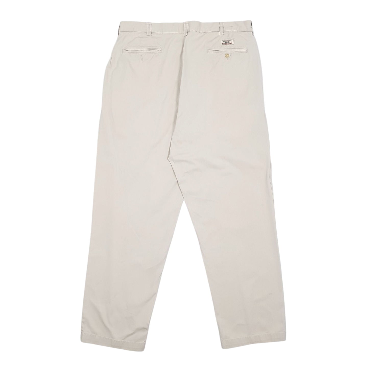 Mens Cream Polo Ralph Lauren Double Pleated Andrew Pant Vintage  Trousers