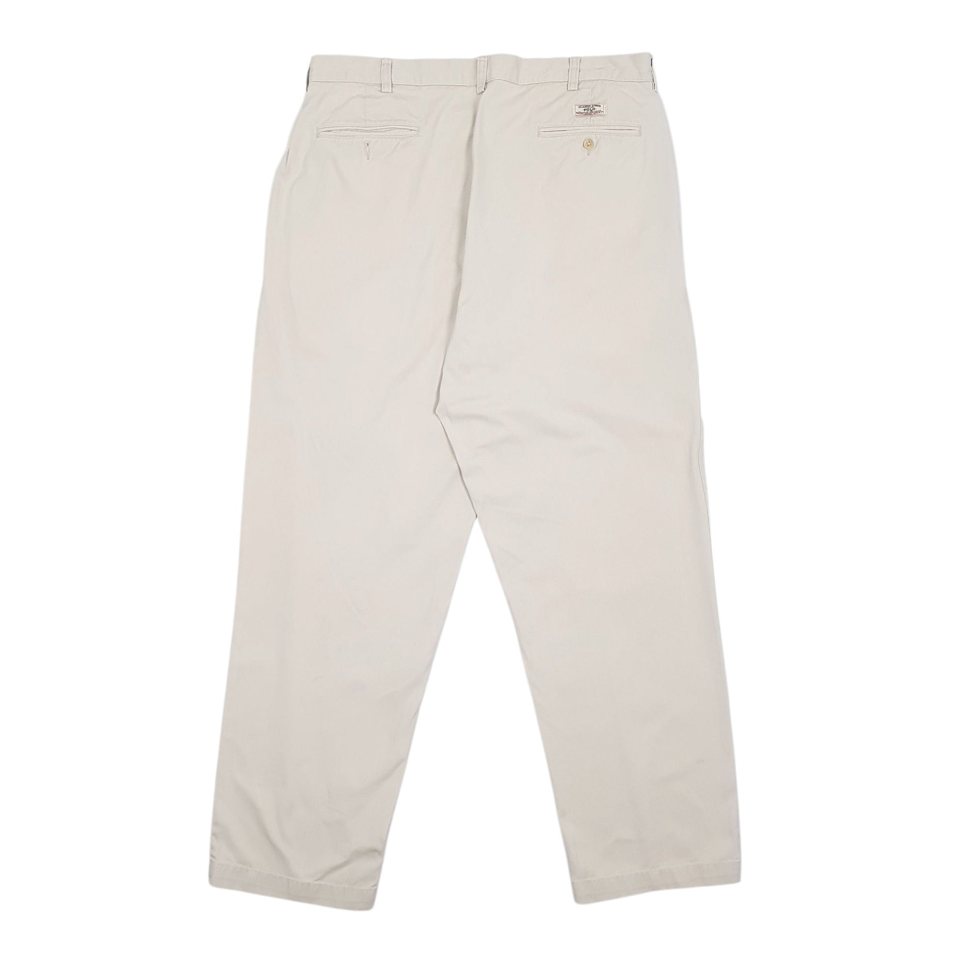 Mens Cream Polo Ralph Lauren Double Pleated Andrew Pant Vintage  Trousers