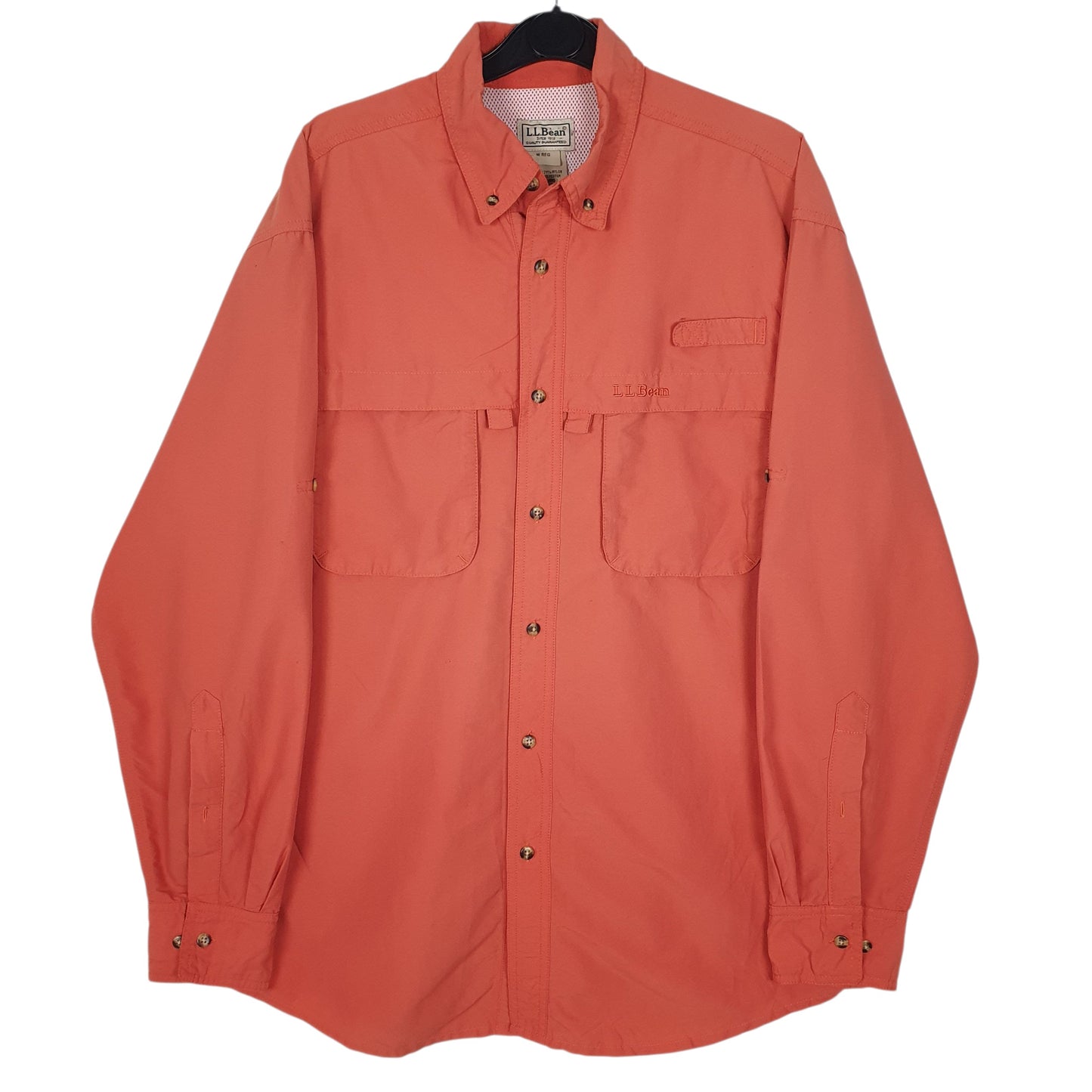 Mens Orange L.L.Bean  Long Sleeve Shirt
