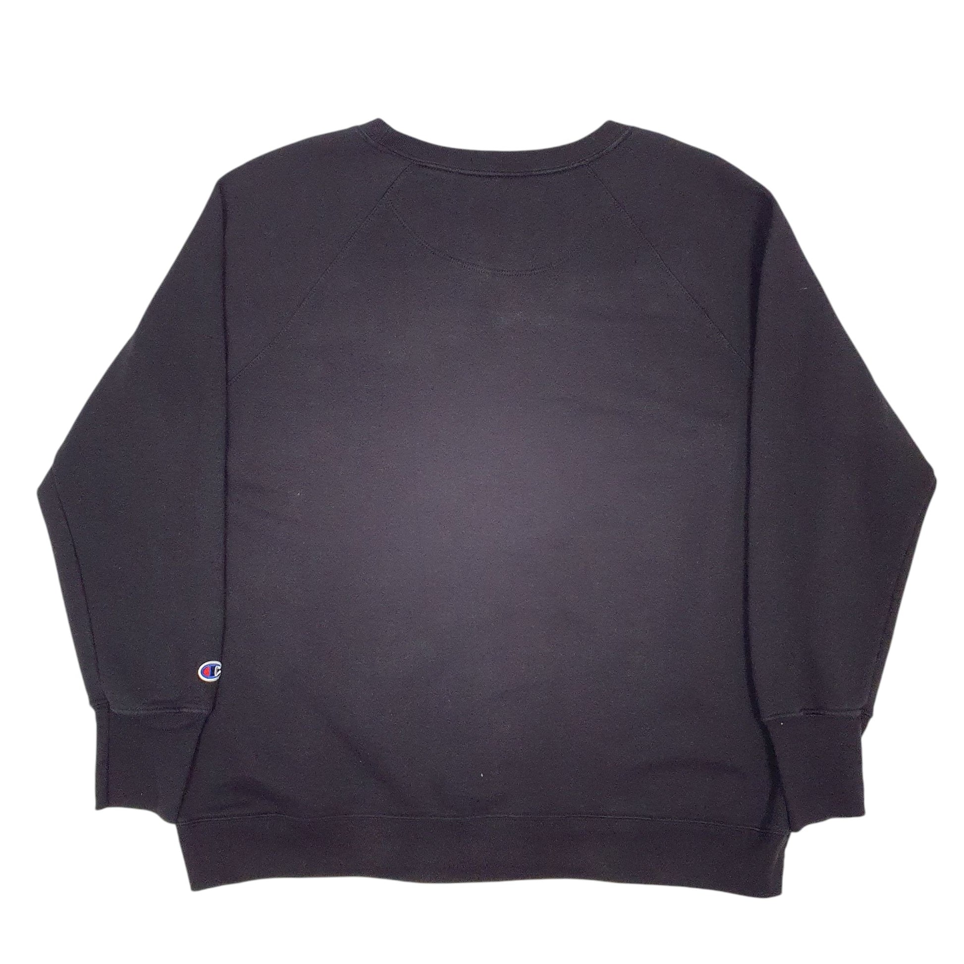 Womens Black Champion Spellout Crewneck Jumper