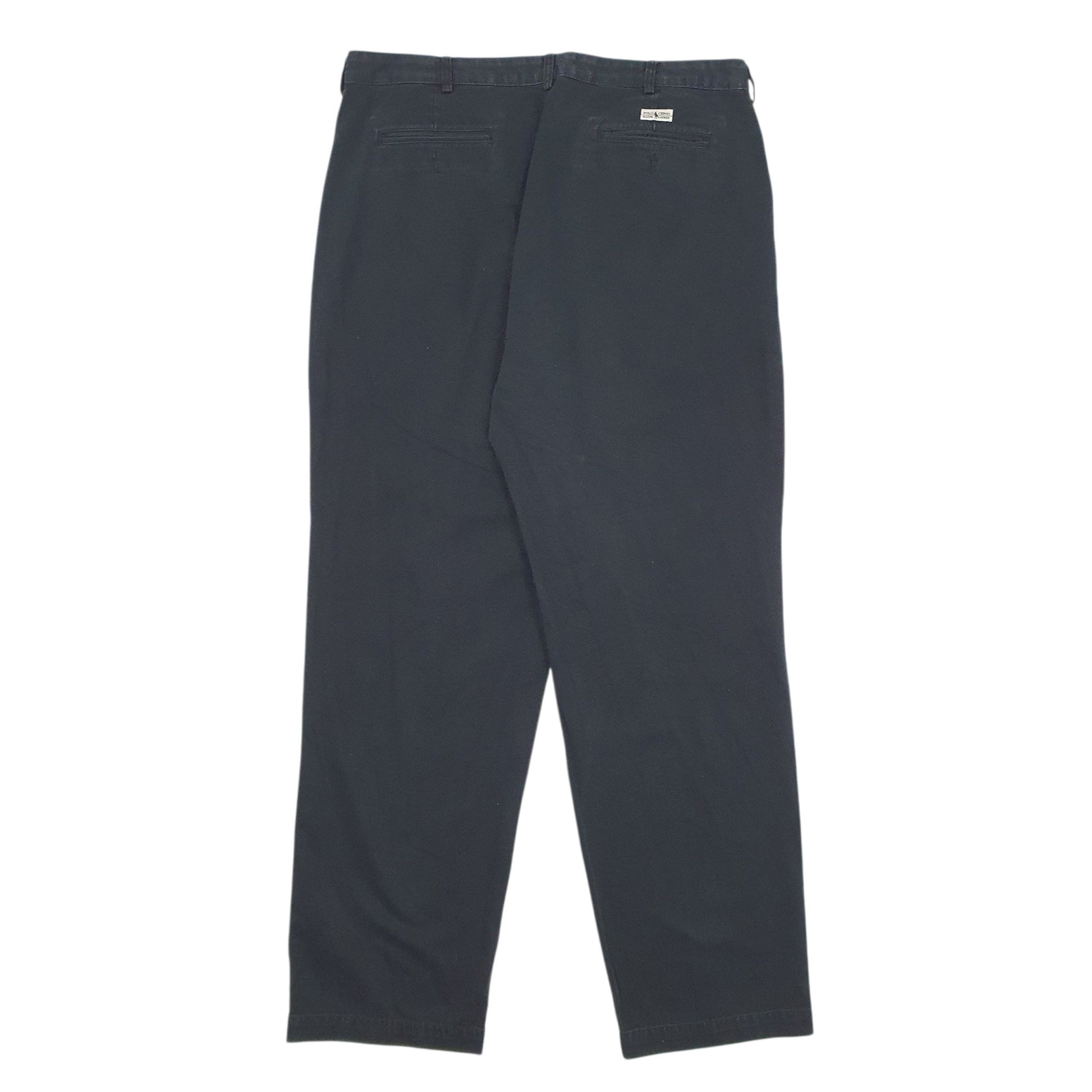 Mens Black Polo Ralph Lauren Andrew Pant Pleated 90s  Trousers