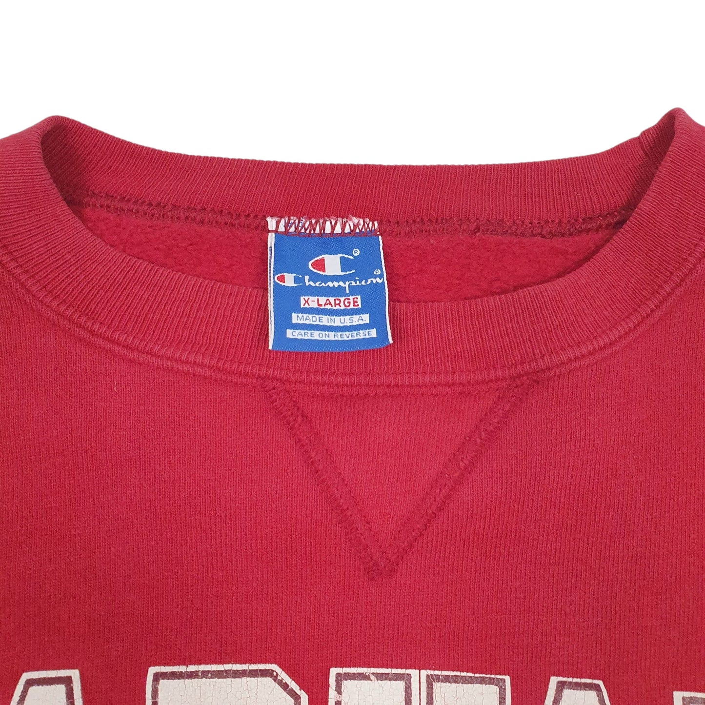 Mens Red Champion Vintage Made In USA Harvard Crewneck Jumper