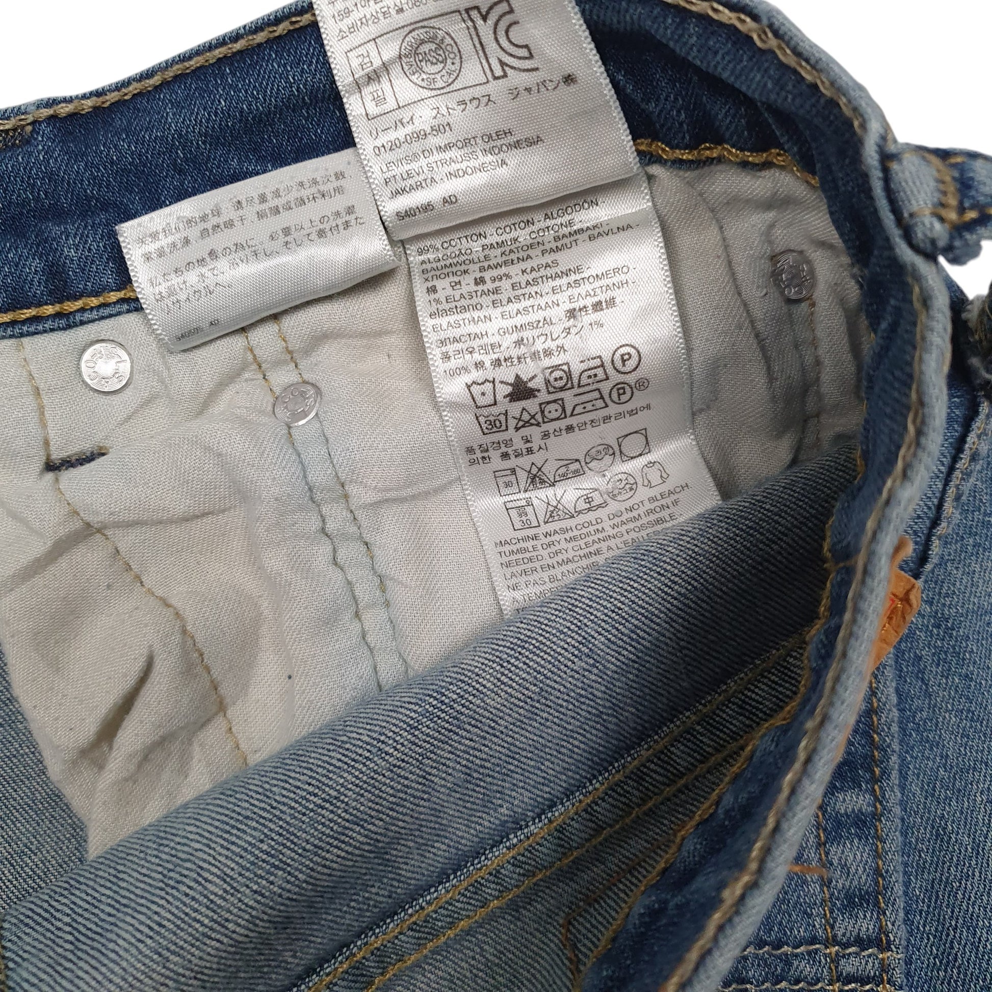 Mens Blue Levis 541 Cut Off Stretch  Shorts