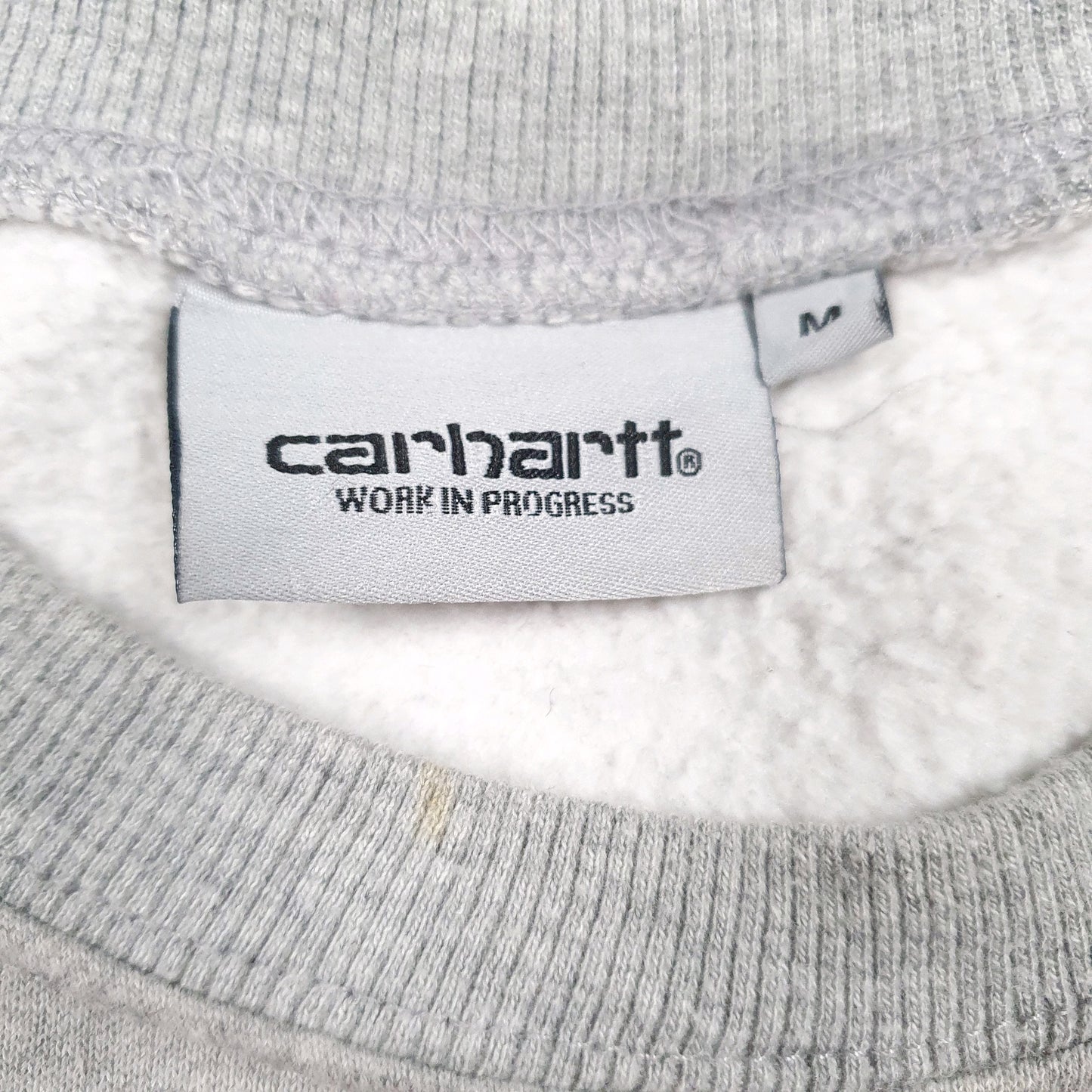 Mens Grey Carhartt Spellout Crewneck Jumper