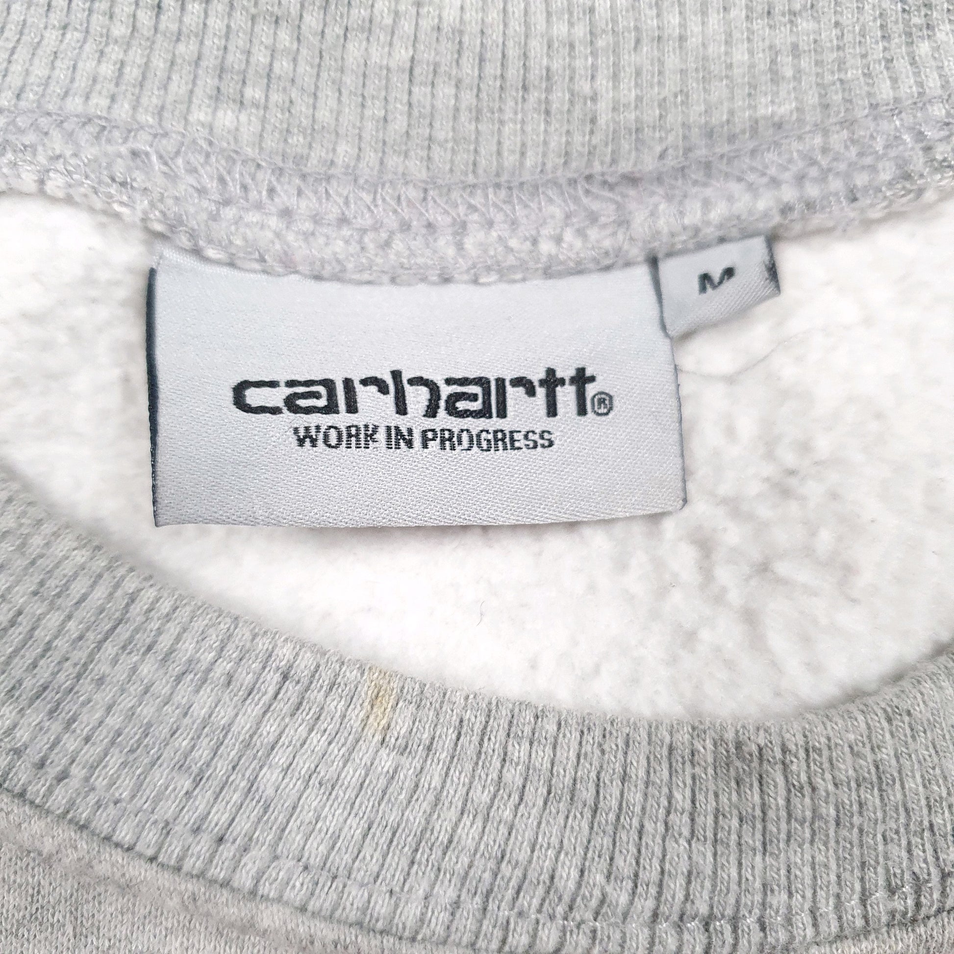 Mens Grey Carhartt Spellout Crewneck Jumper