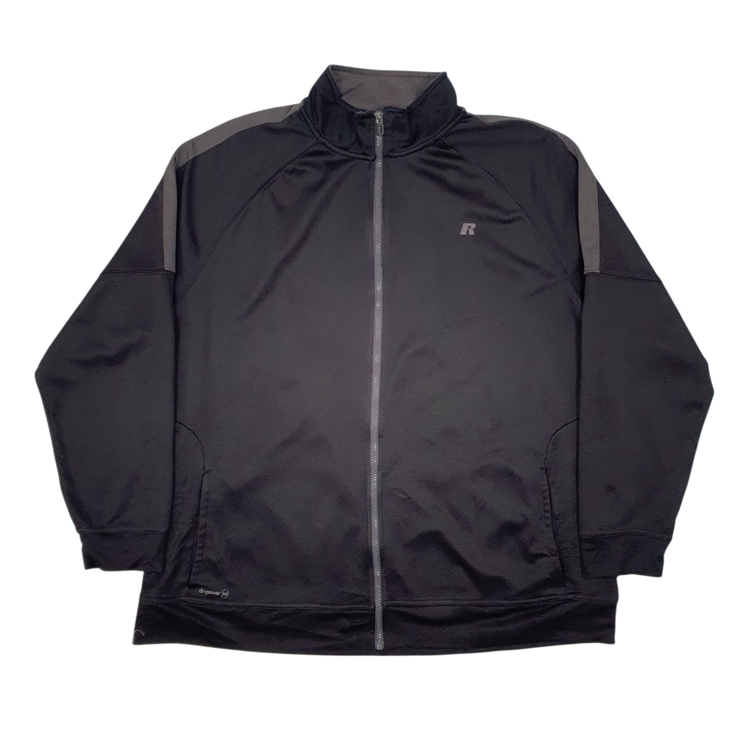 Mens Black Russel Athletic Dri-Power Vintage Full Zip Jumper