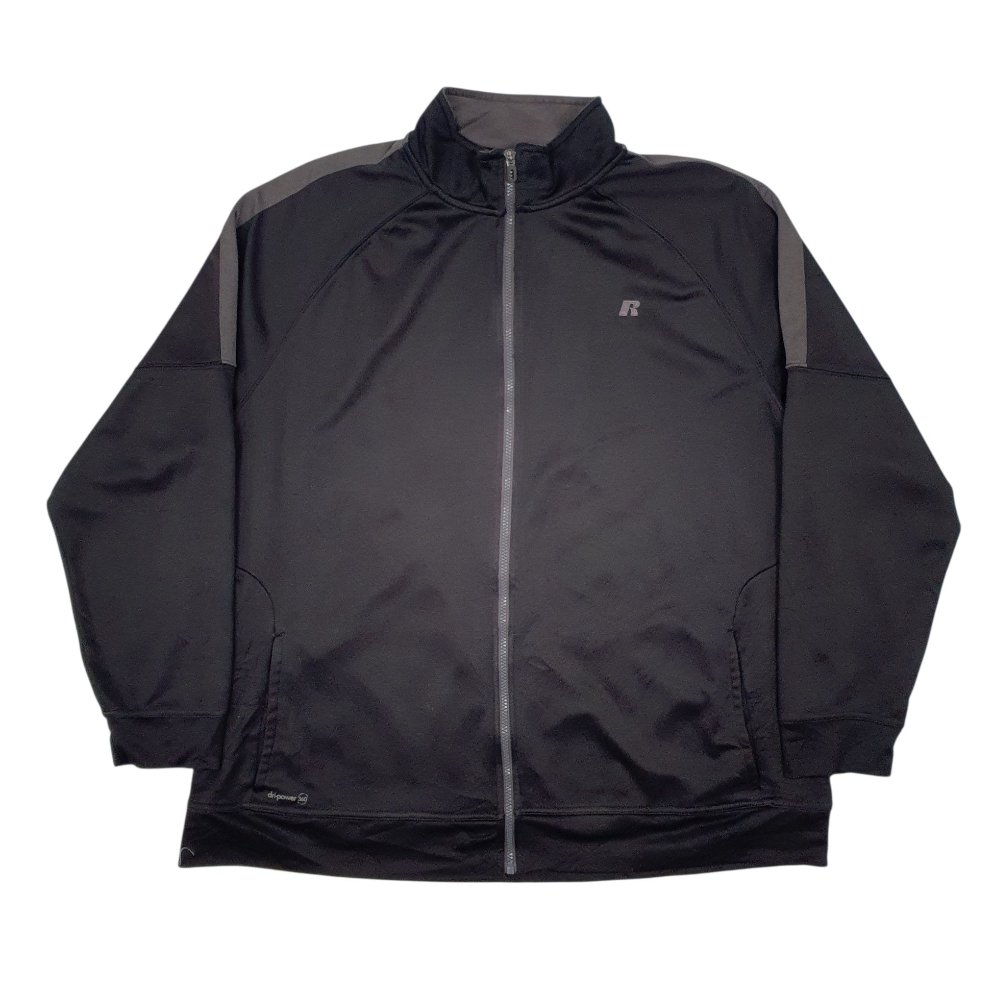 Mens Black Russel Athletic Dri-Power Vintage Full Zip Jumper
