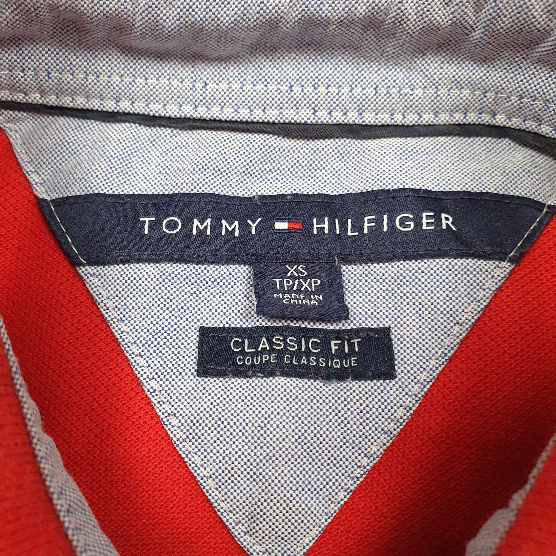 Mens Red Tommy Hilfiger  Crewneck Polo Shirt
