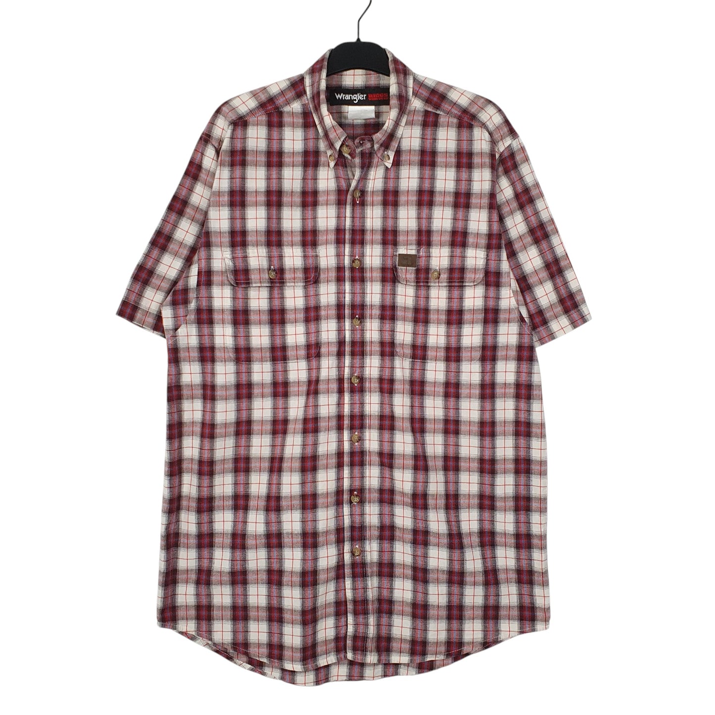 Mens Red Wrangler Riggs Workwear Short Sleeve Shirt