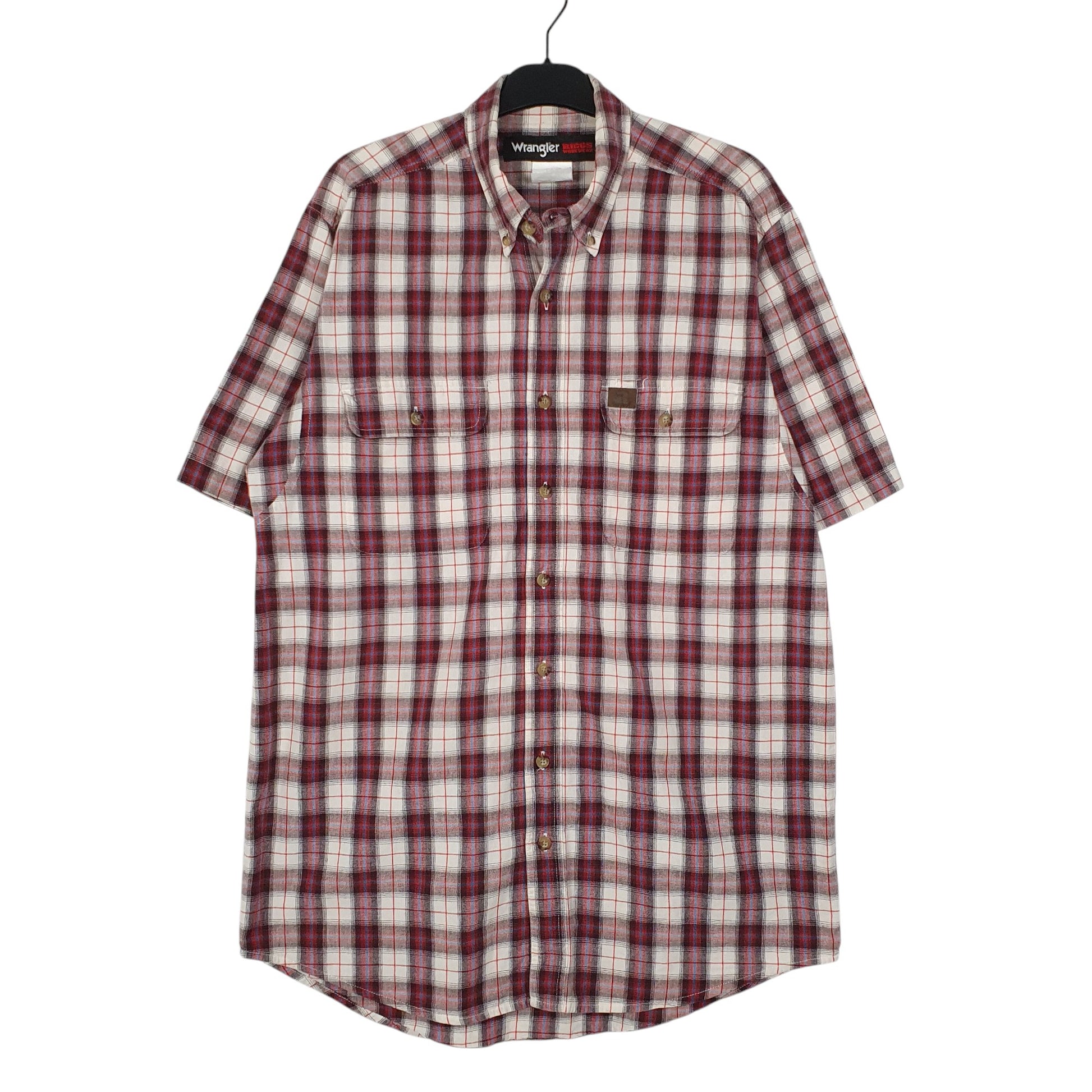 Mens Red Wrangler Riggs Workwear Short Sleeve Shirt