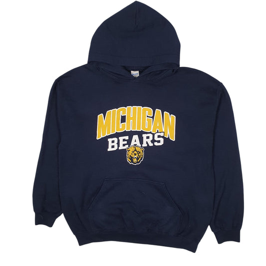 Mens Navy Gildan Michigan Bears Hoodie Jumper