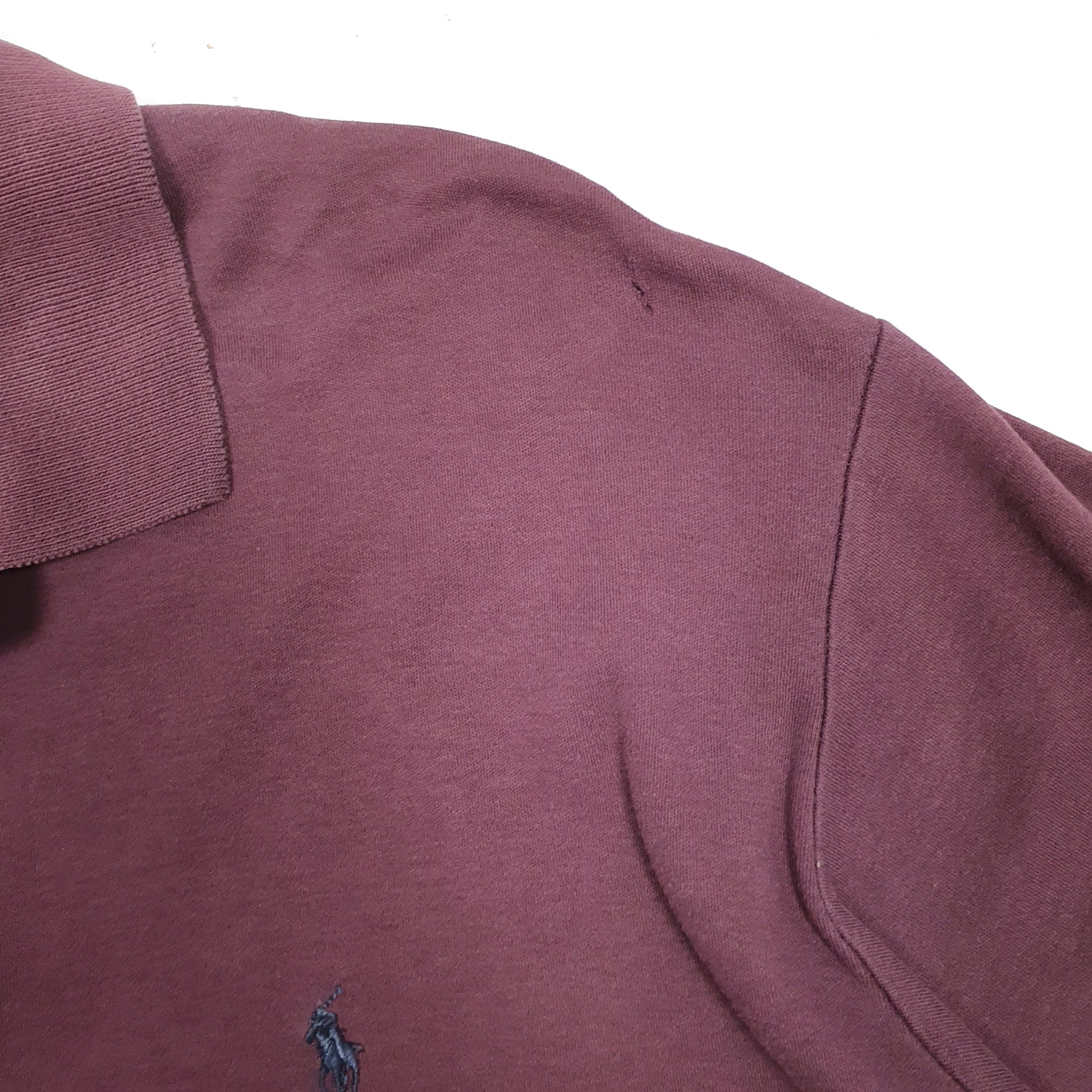 Mens Burgundy Polo Ralph Lauren Vintage 90s Made In USA  Polo Shirt