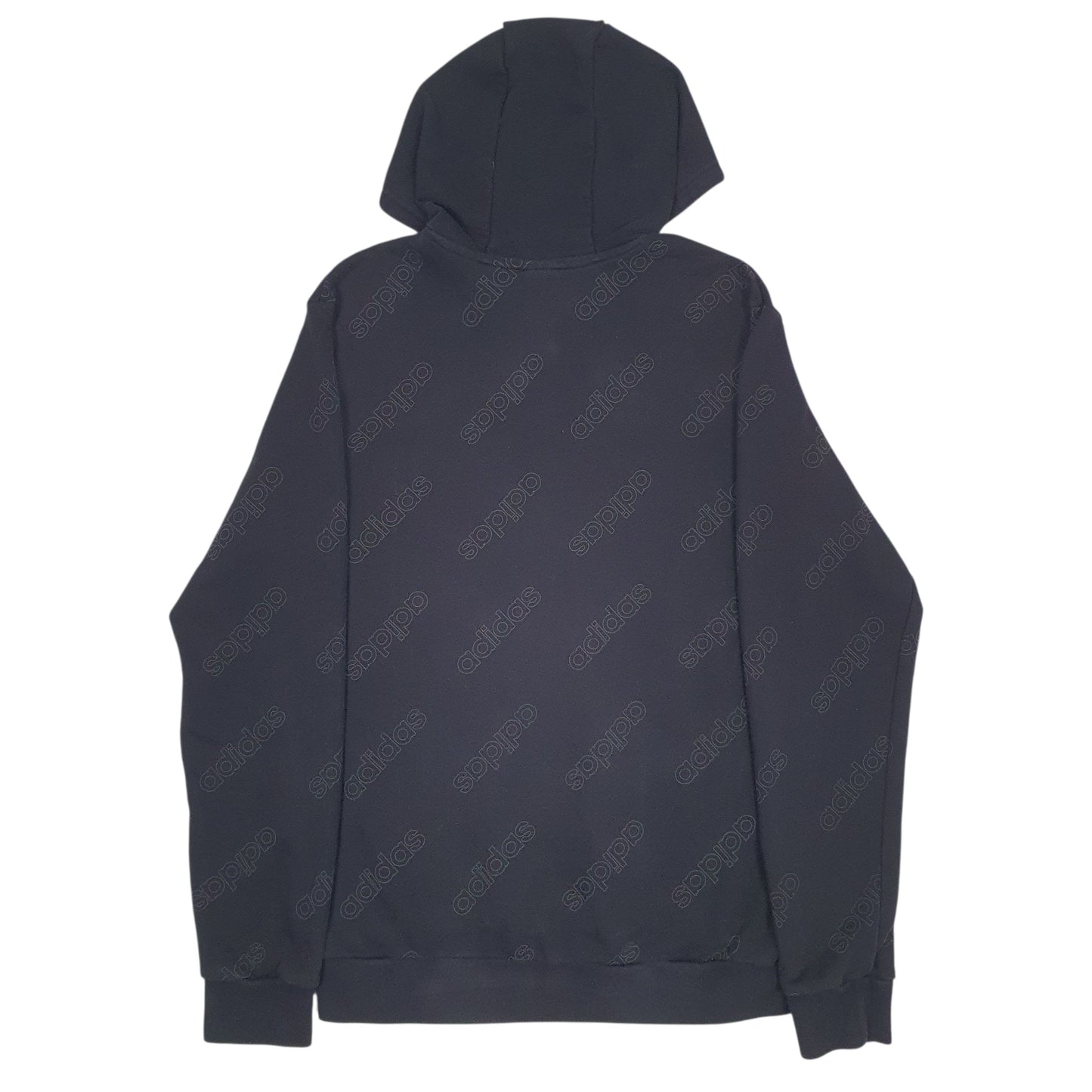 Mens Black Adidas Spellout Hoodie Jumper