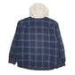 Mens Navy Wrangler Plaid Hoodie  Coat