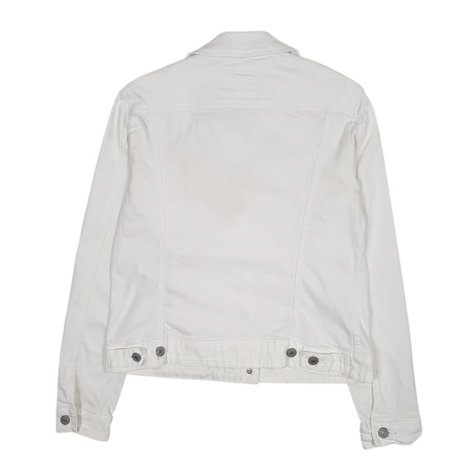 Womens White Levis Type 3 Trucker Crewneck Coat