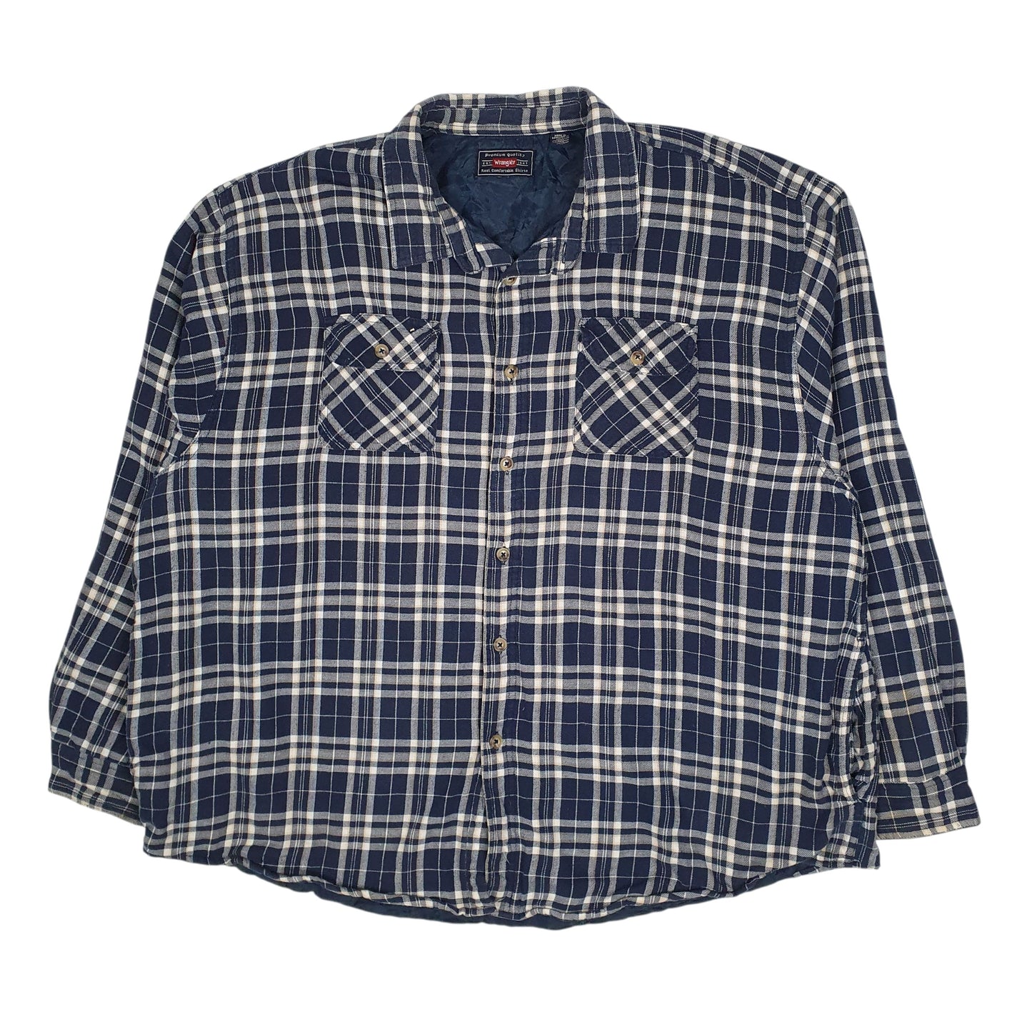 Mens Navy Wrangler Workwear Plaid Chore  Coat