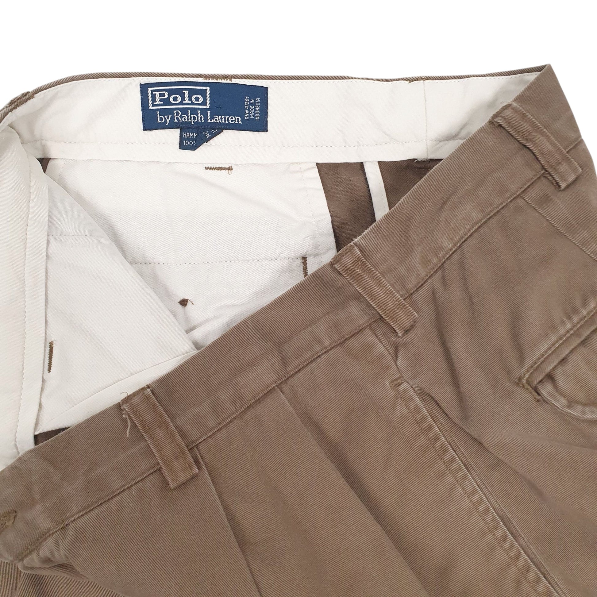 Mens Brown Polo Ralph Lauren Hammond Pant Pleated  Trousers