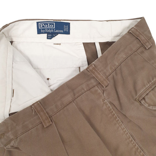 Mens Brown Polo Ralph Lauren Hammond Pant Pleated  Trousers
