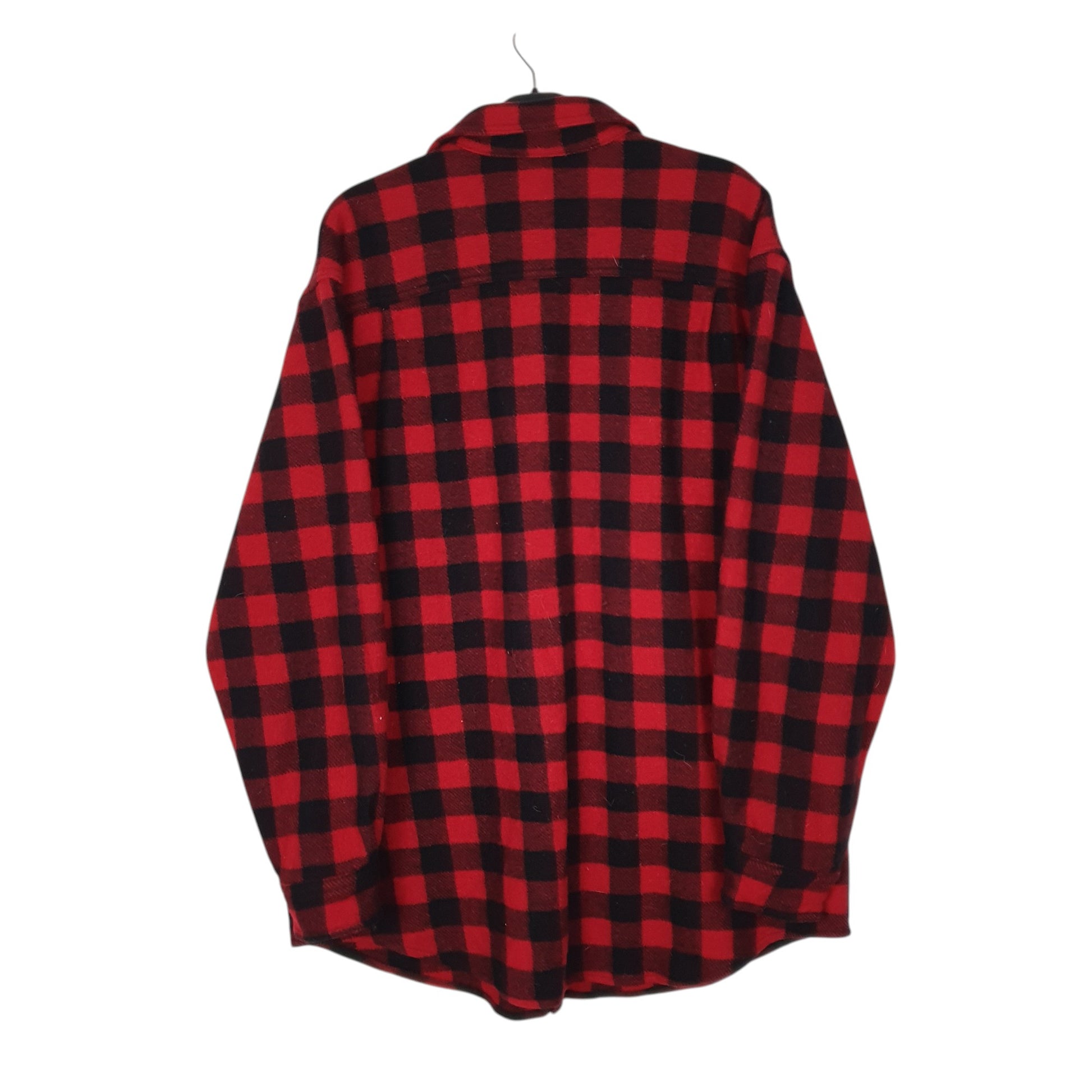 Mens Red Woolrich Thick Flannel Plaid Shacket Jacket  Shirt