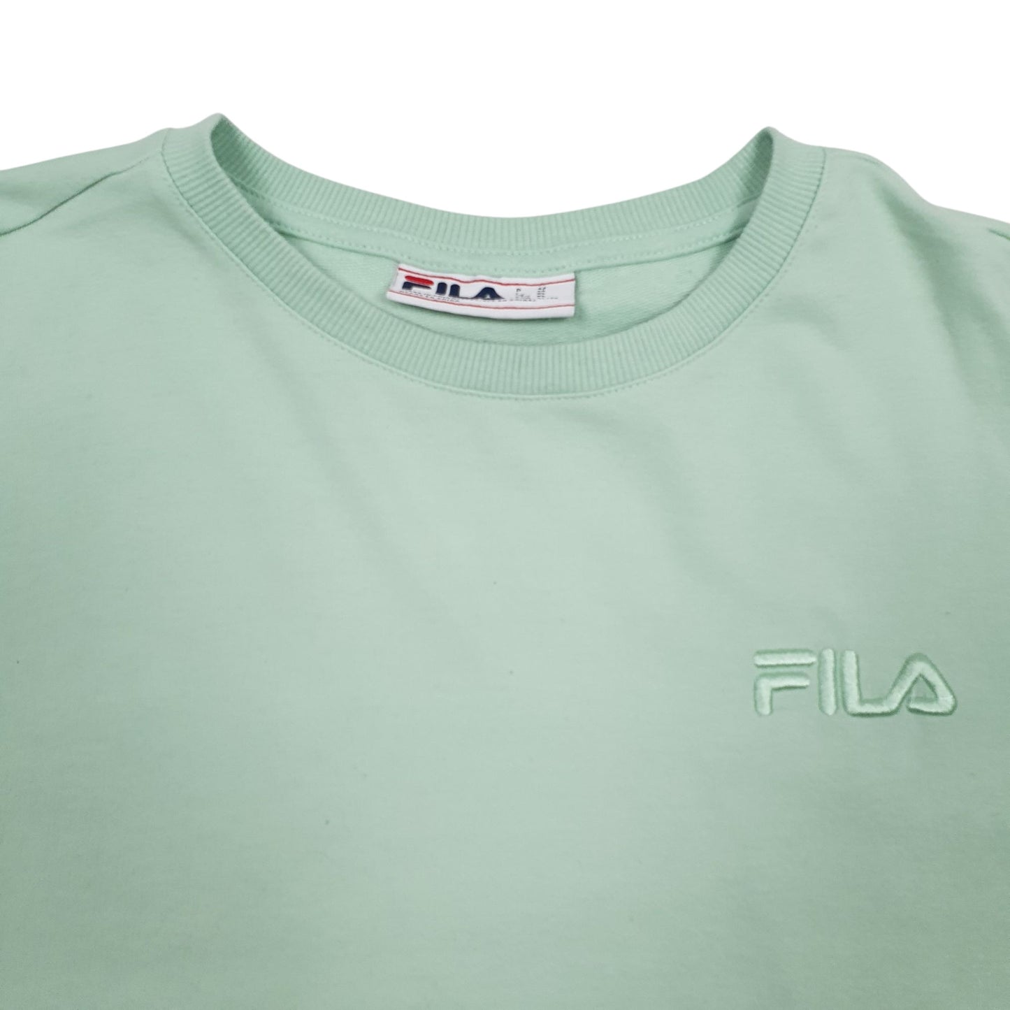 Womens Green Fila  Crewneck Jumper