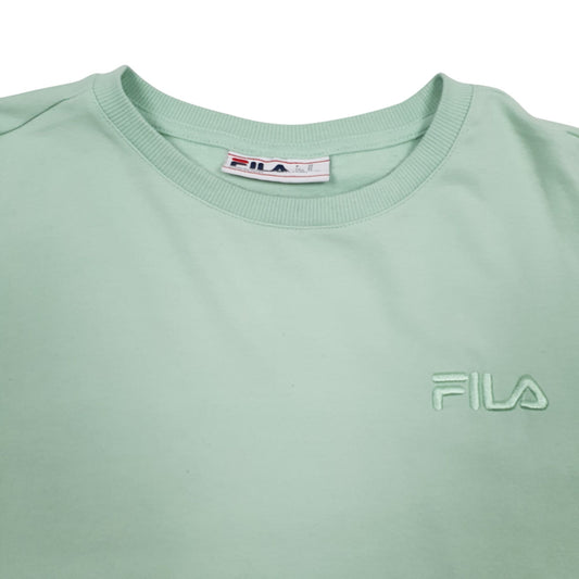 Womens Green Fila  Crewneck Jumper