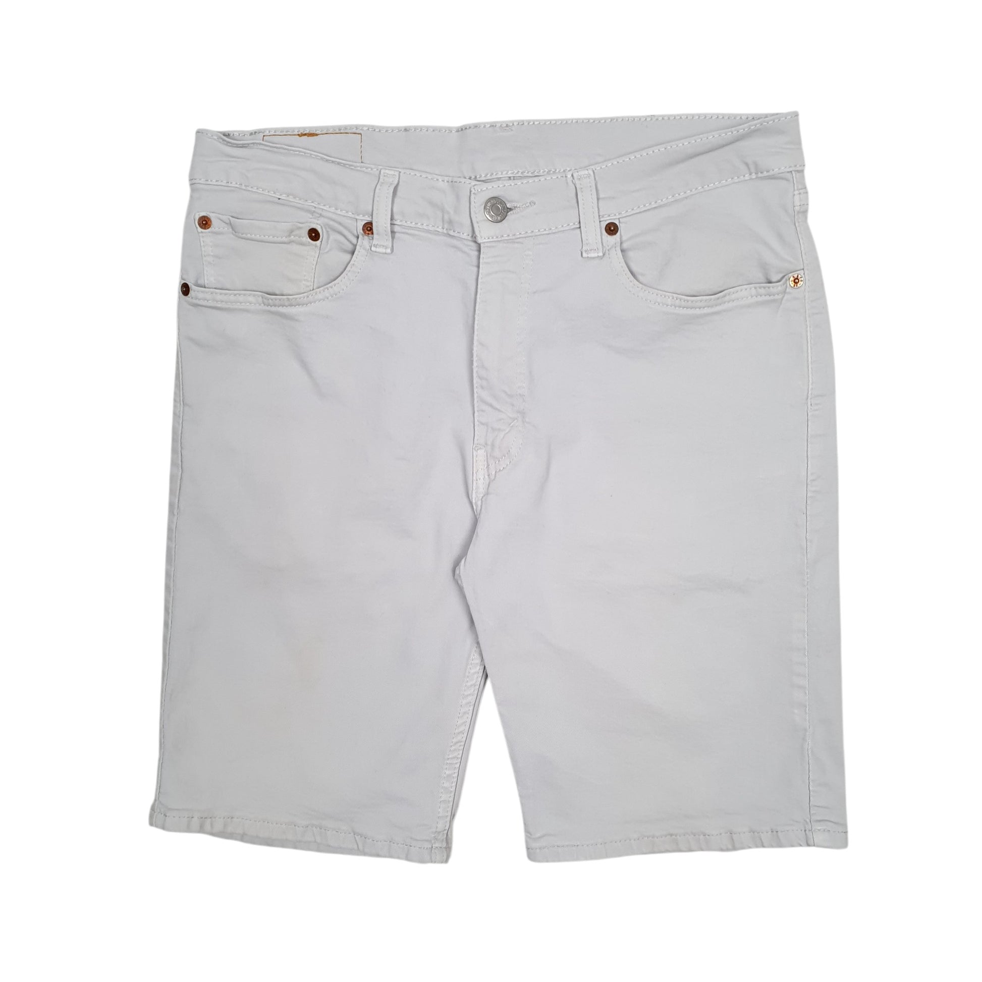 Mens Grey Levis 505 Stretch Denim Shorts