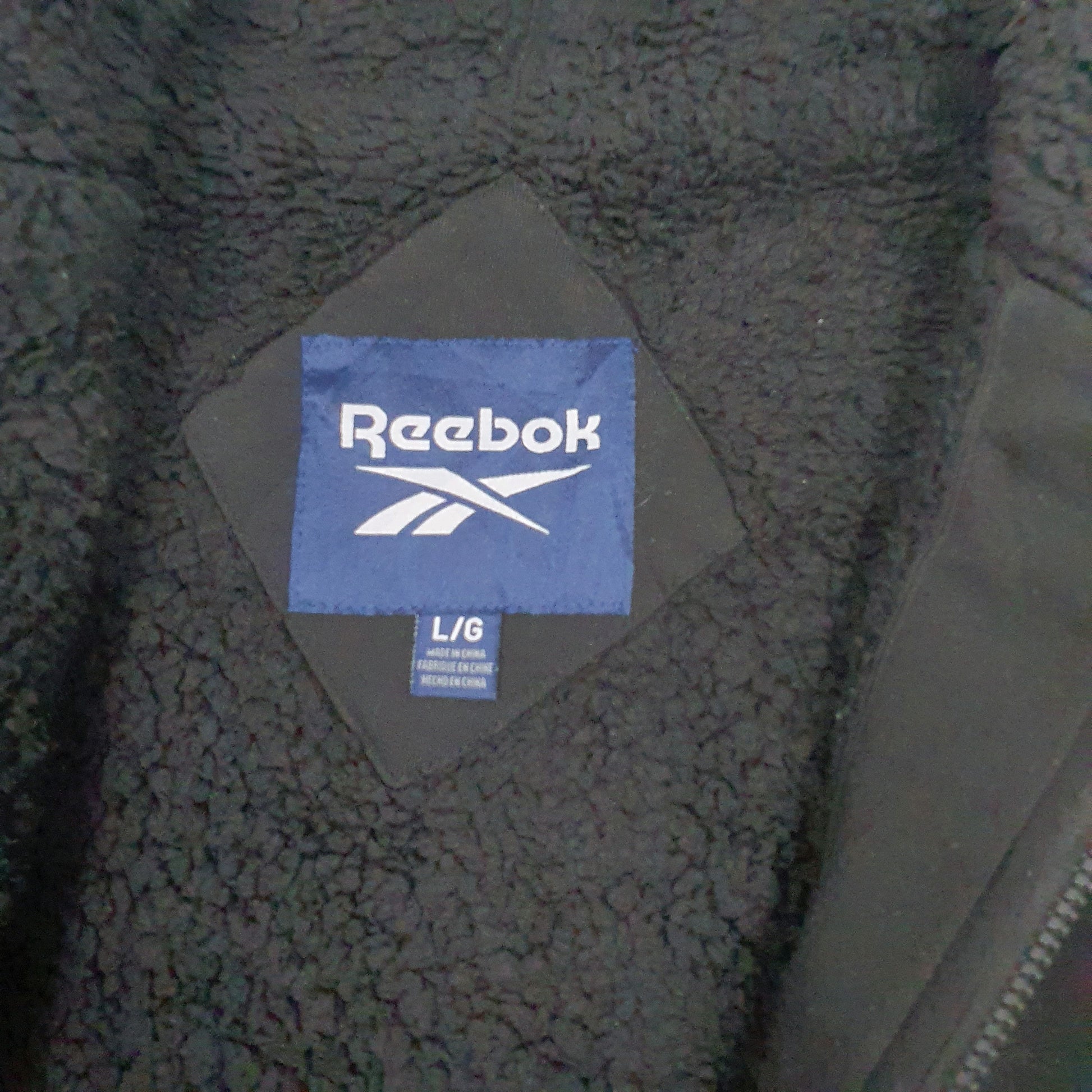 Mens Black Reebok Fleece Lined Full Zip Jumper
