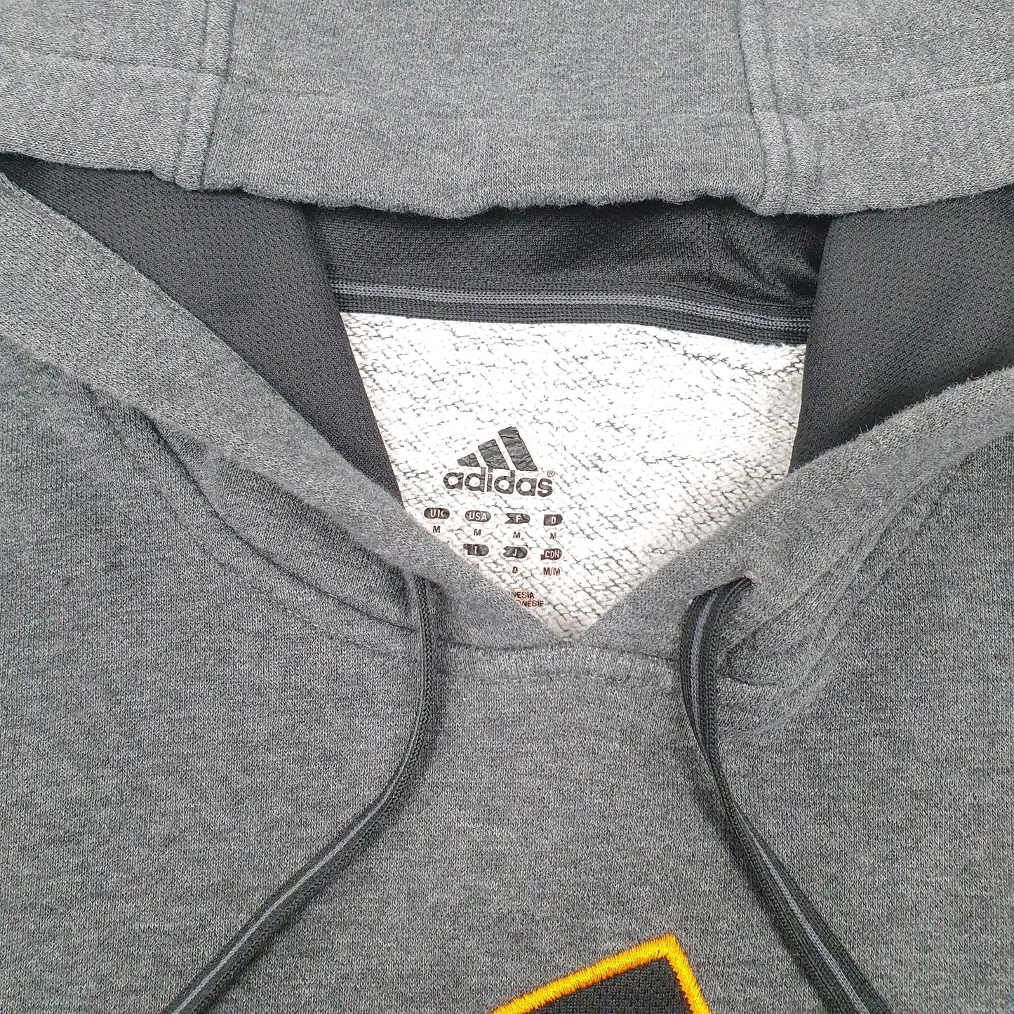 Mens Grey Adidas Spellout Hoodie Jumper