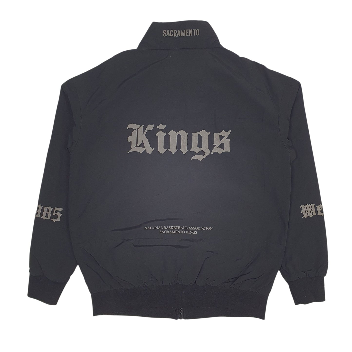 Mens Black NBA Sacramento Kings Full Zip Coat