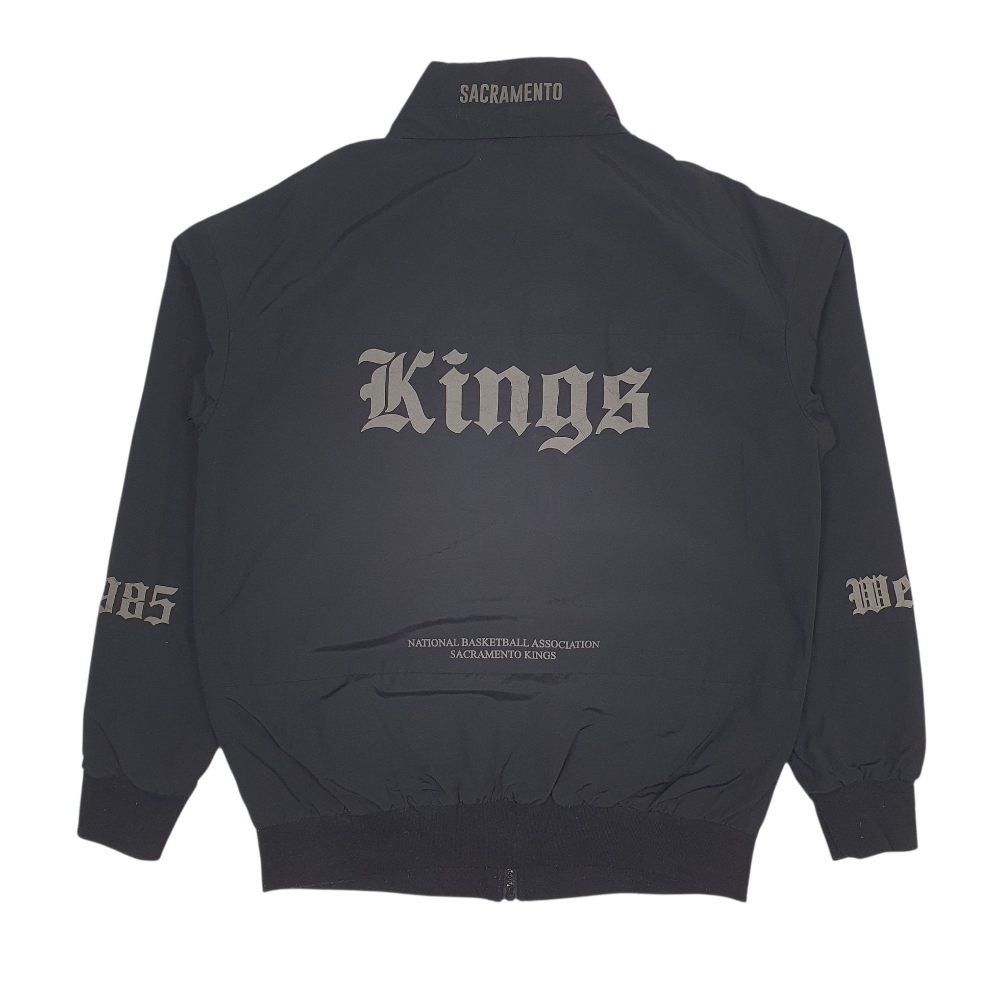 Mens Black NBA Sacramento Kings Full Zip Coat