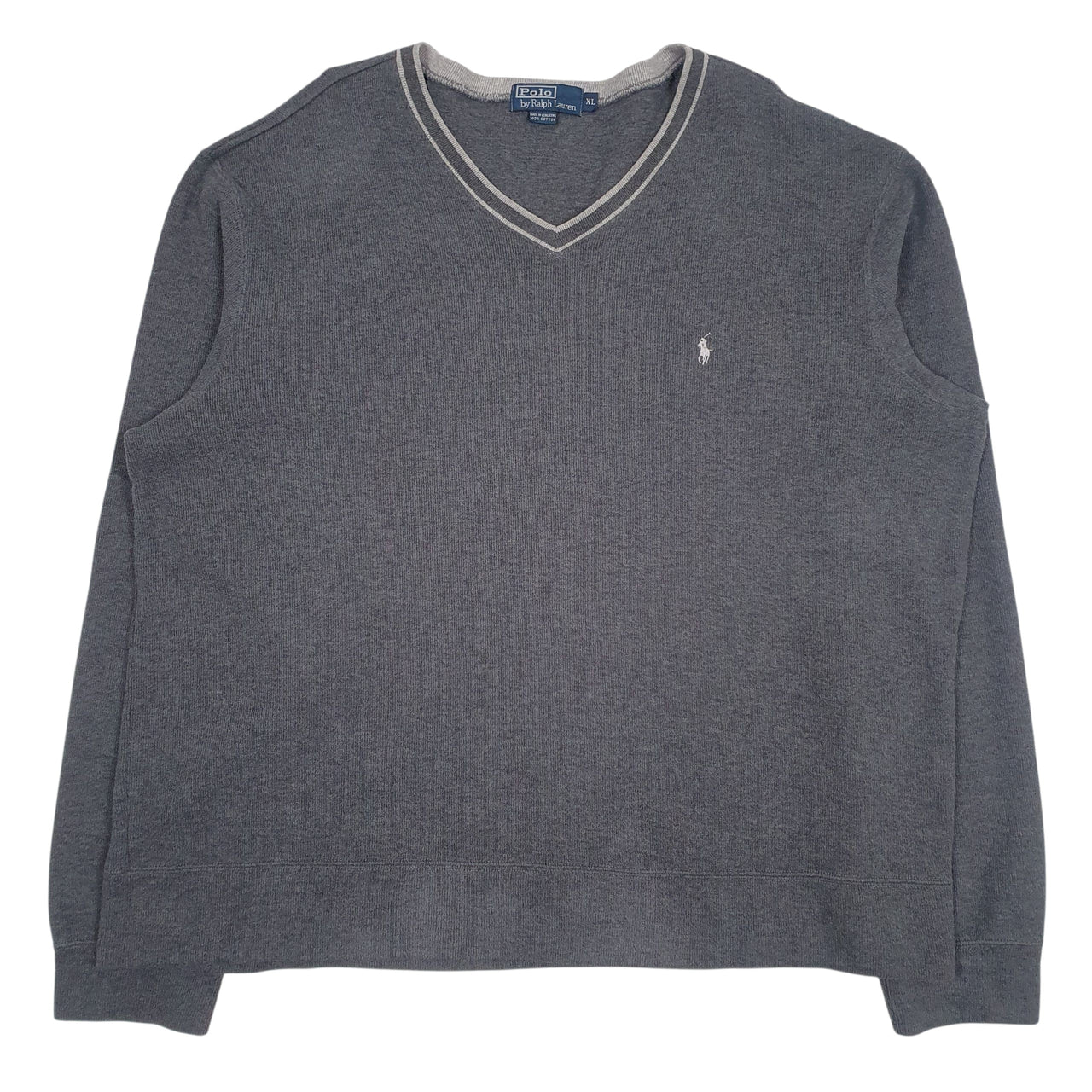 Mens Grey Polo Ralph Lauren  V Neck Jumper