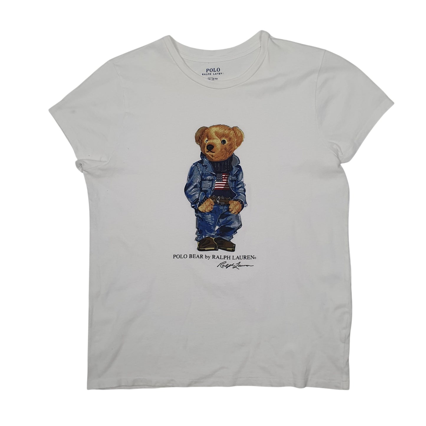 Womens White Polo Ralph Lauren Polo Bear Short Sleeve T Shirt