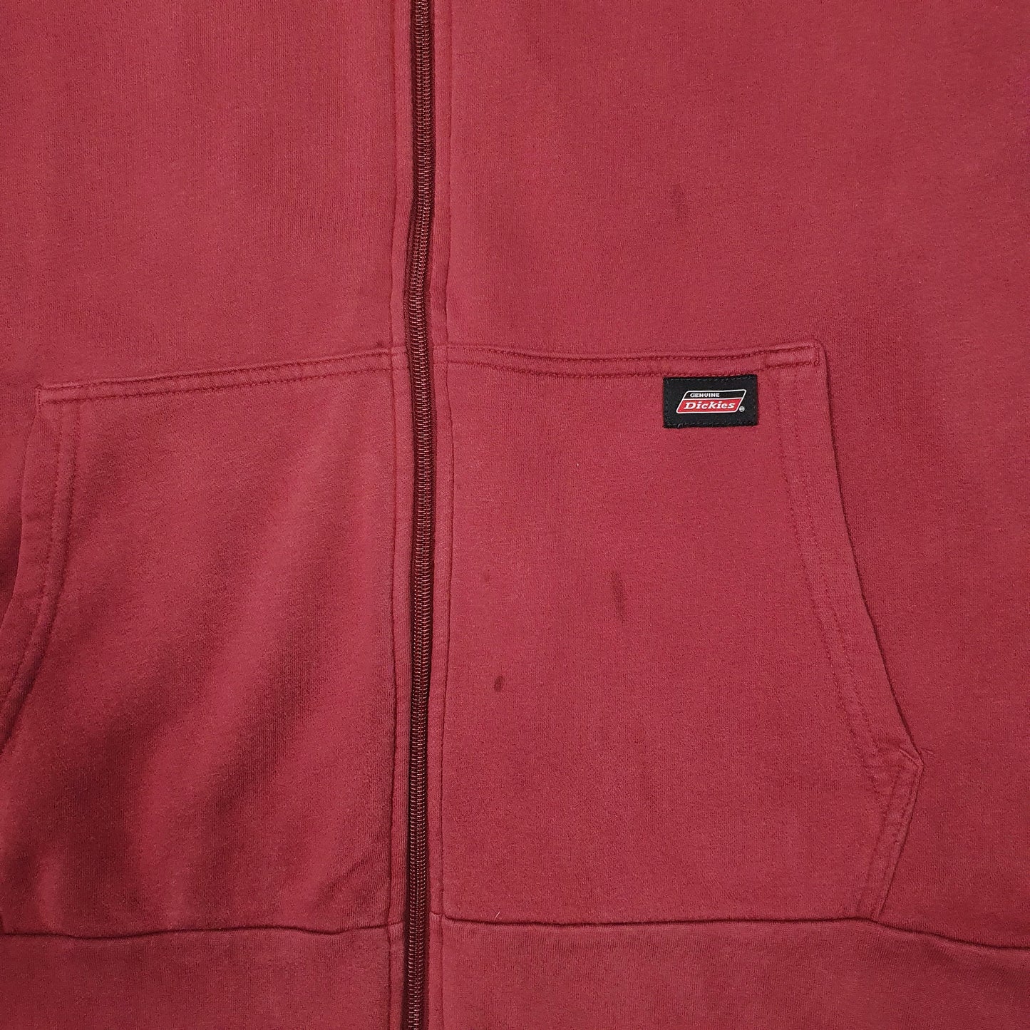 Mens Red Dickies Hoodie Full Zip Jumper