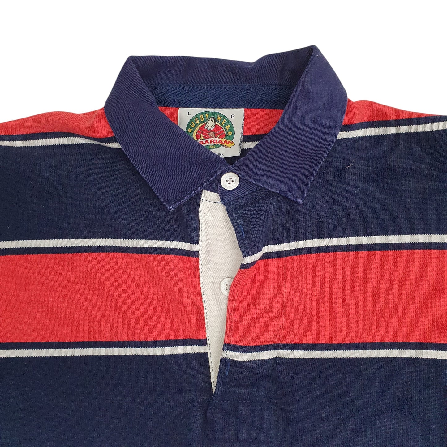 Mens Navy Barbarian Rugby Hoodie Polo Shirt