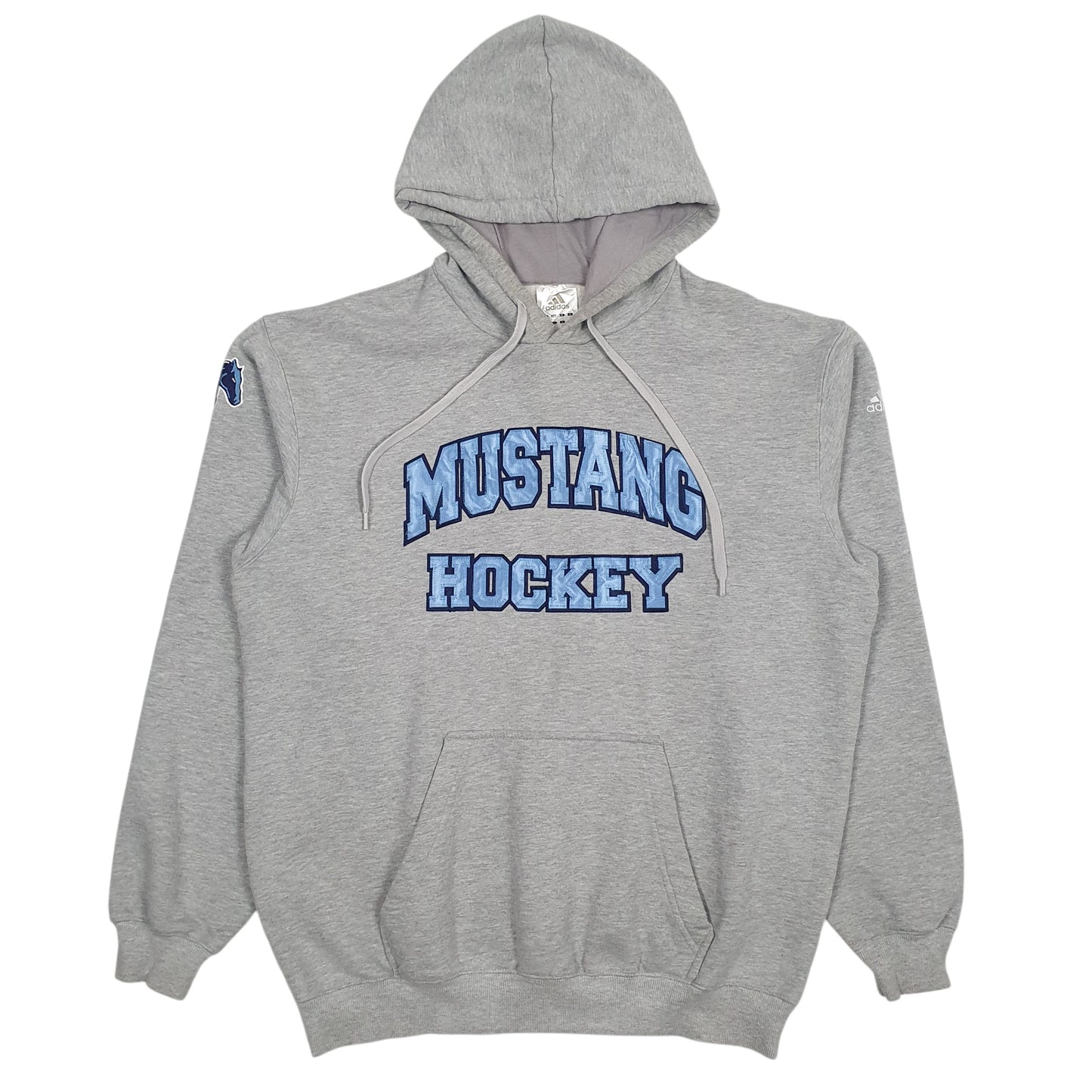 Mens Grey Adidas Mustang Hockey Hoodie Jumper