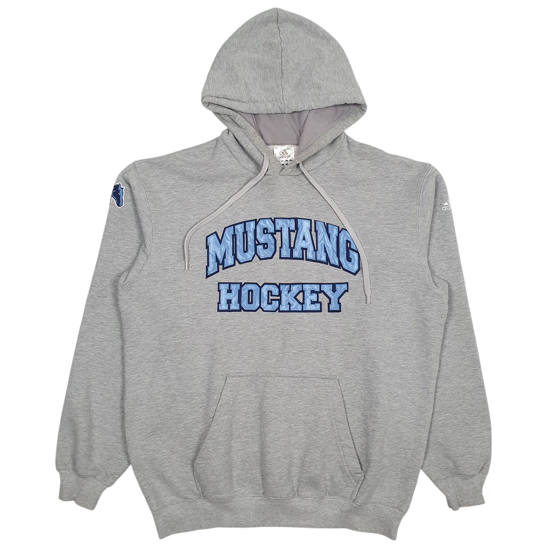 Mens Grey Adidas Mustang Hockey Hoodie Jumper