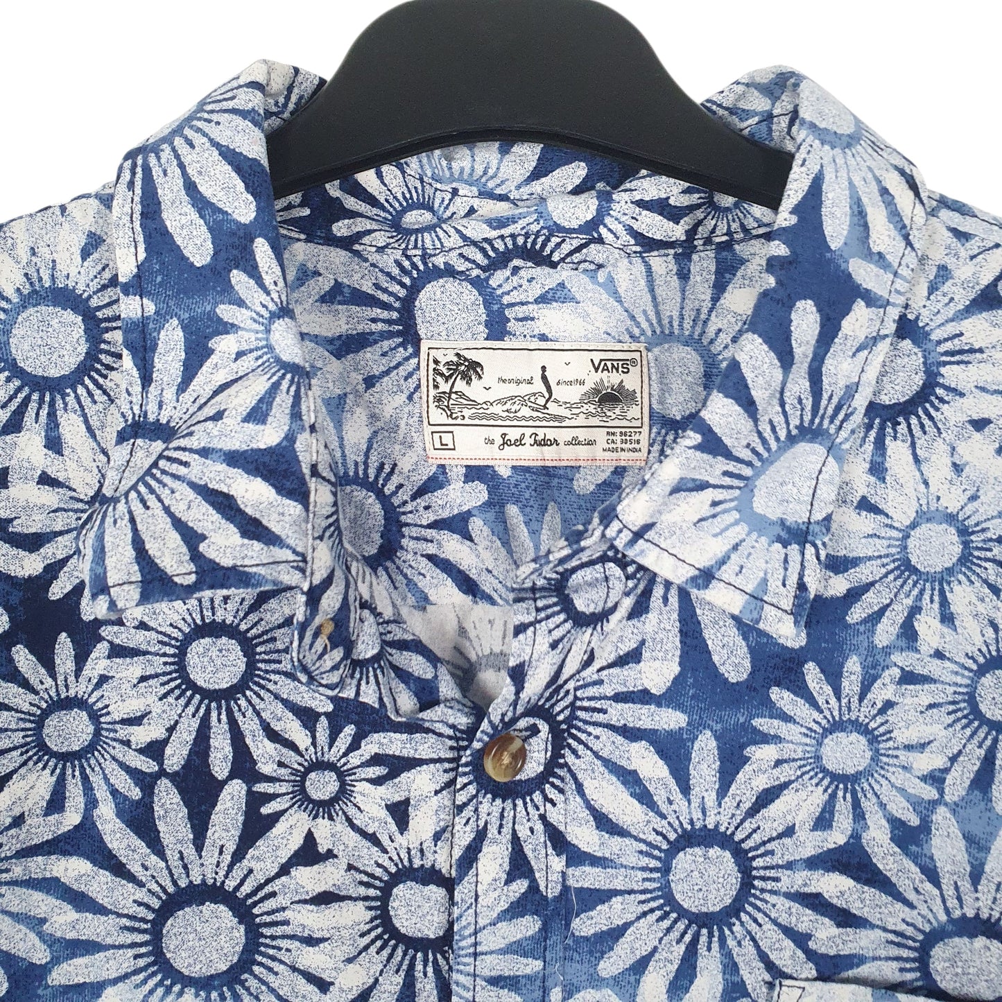 Mens Blue Vans Hawaiian  Shirt
