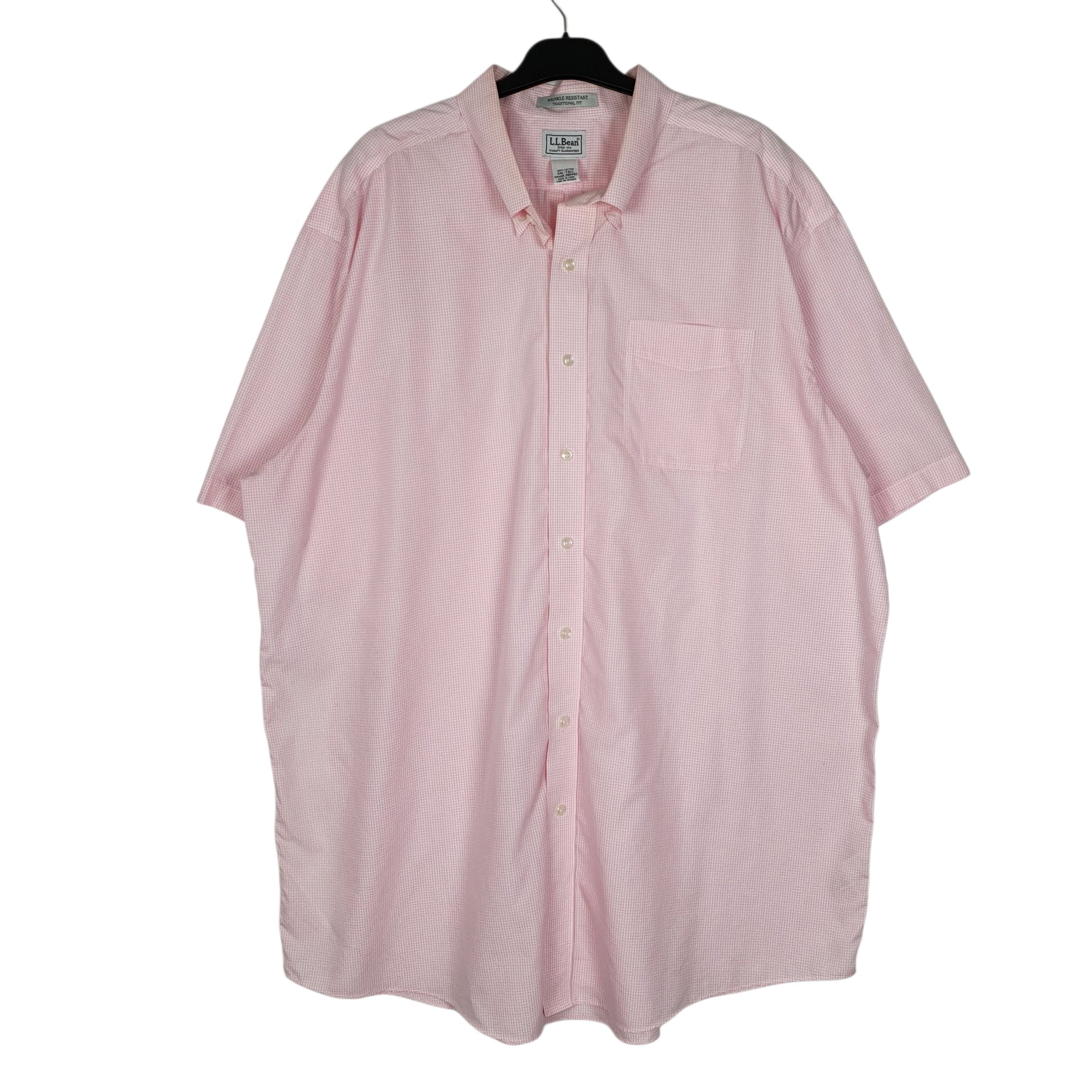 Mens Pink L.L.Bean  Short Sleeve Shirt