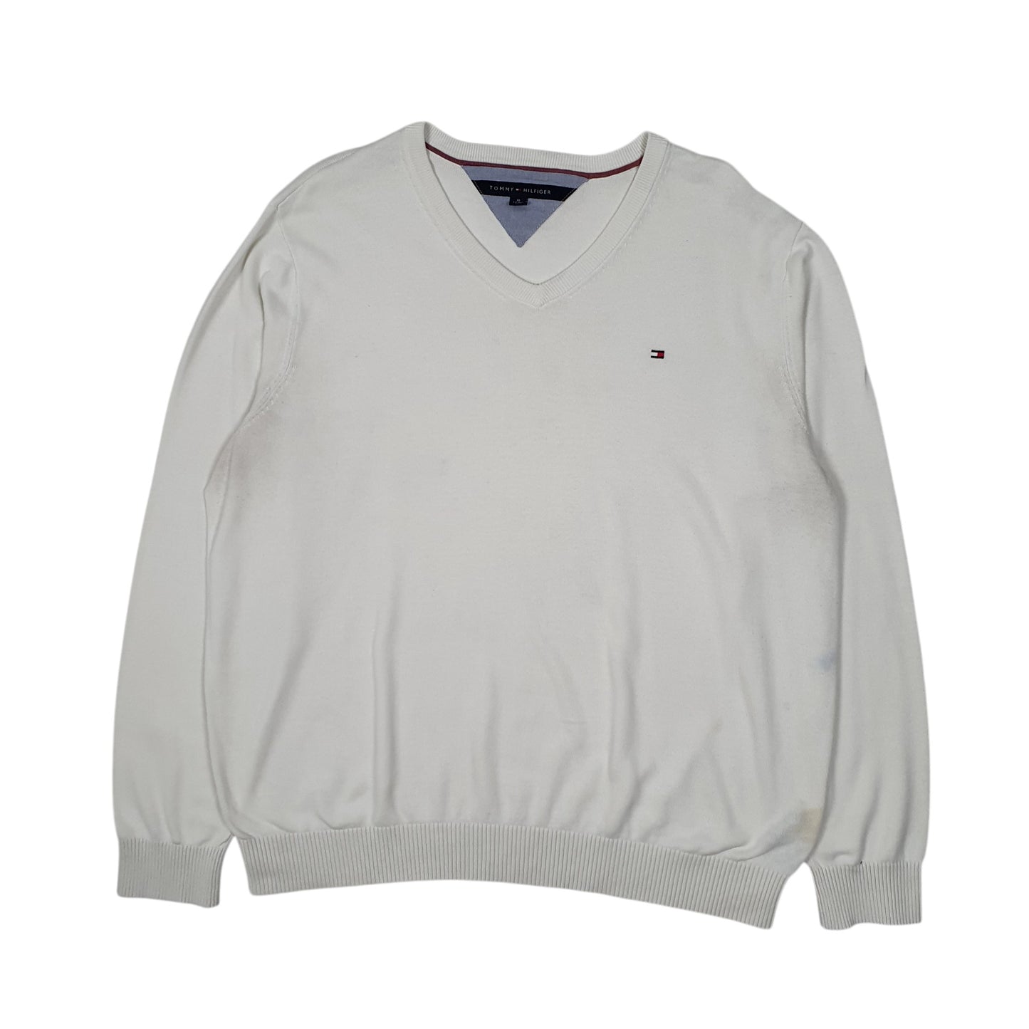 Mens White Tommy Hilfiger  Crewneck Jumper