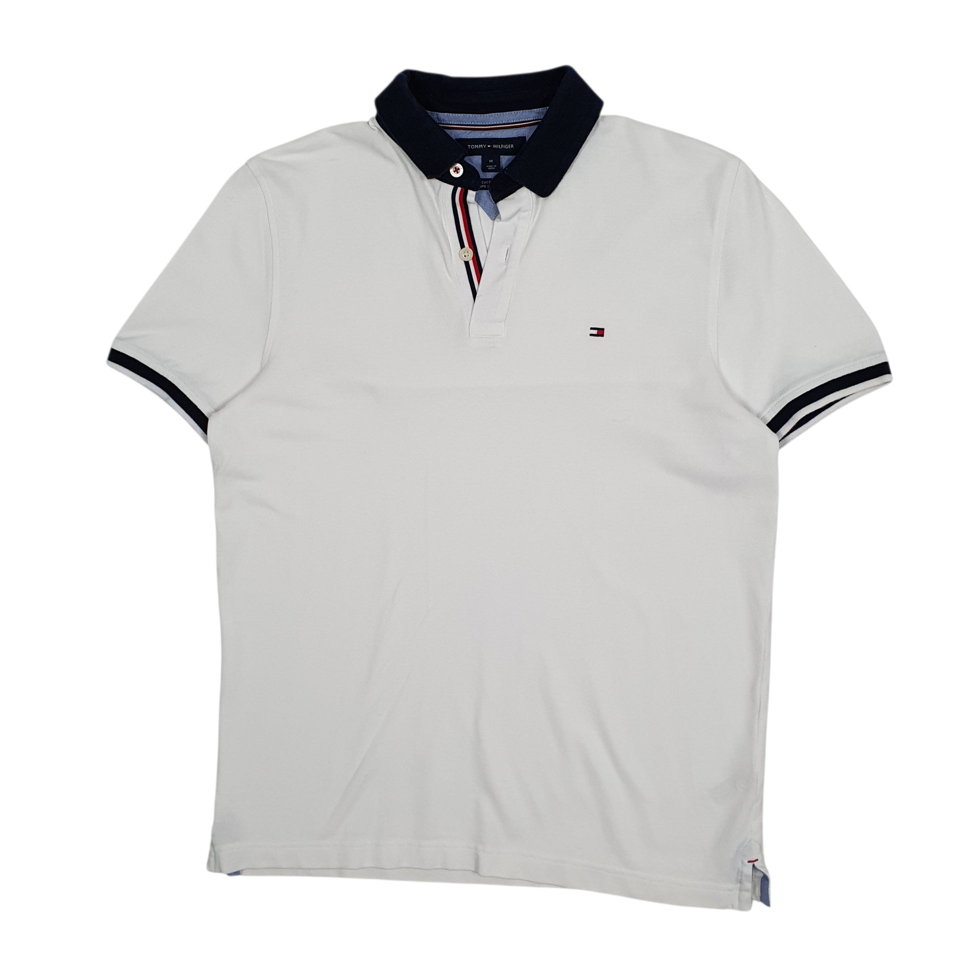 Mens White Tommy Hilfiger  Short Sleeve Polo Shirt