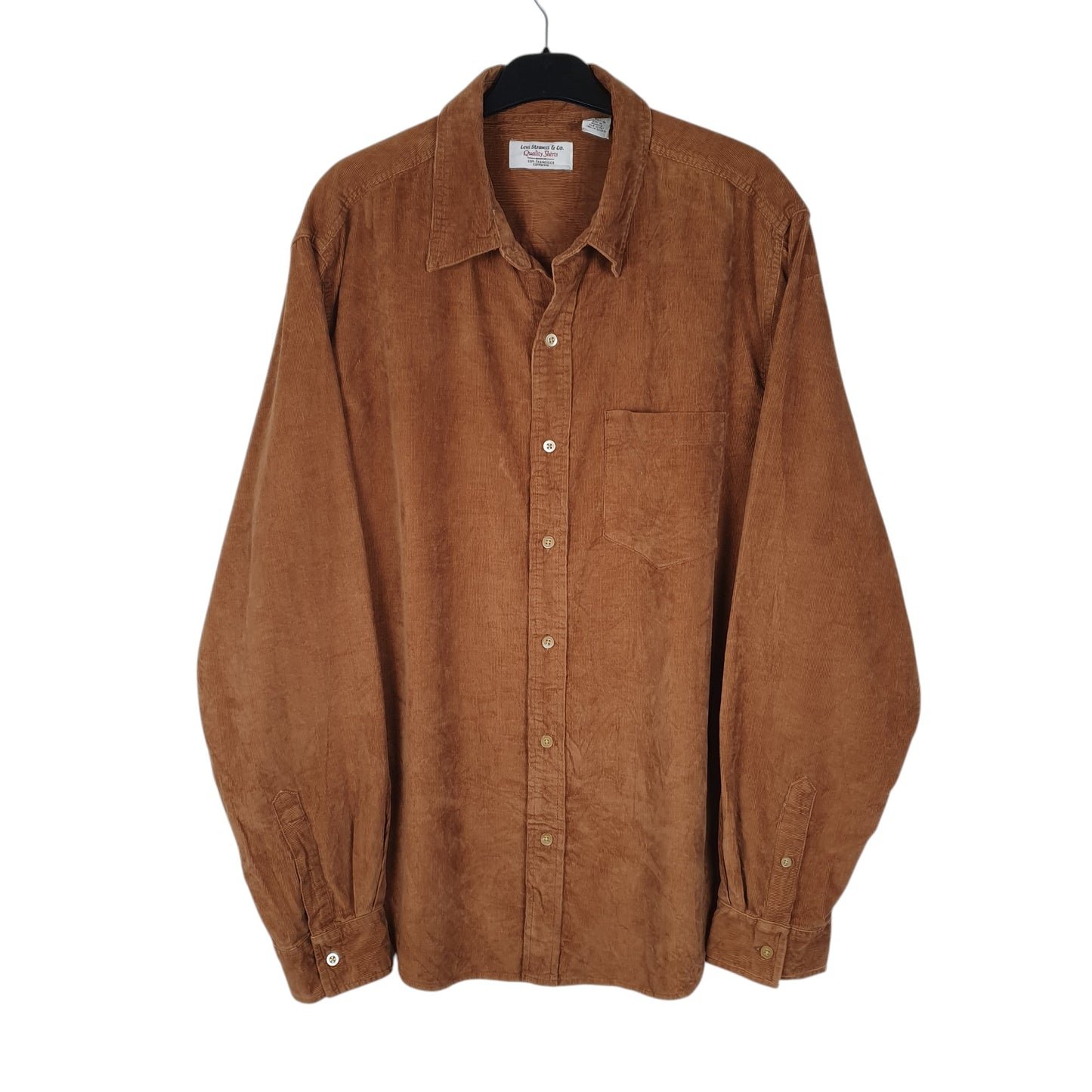Mens Brown Levis Corduroy Long Sleeve Shirt