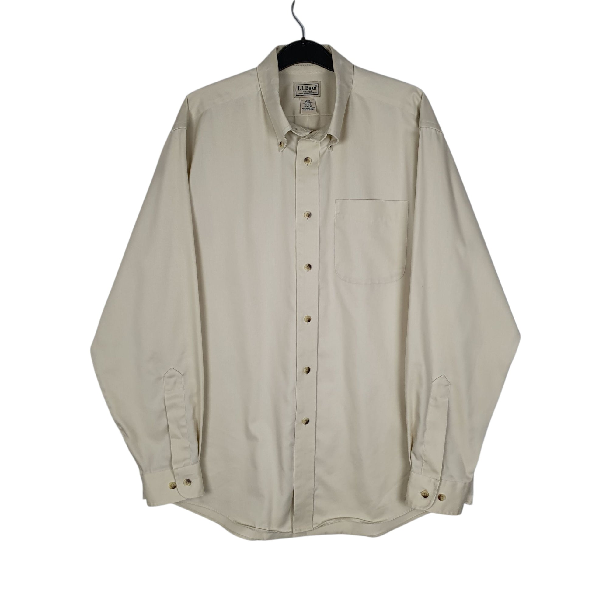 Mens Cream L.L.Bean  Long Sleeve Shirt