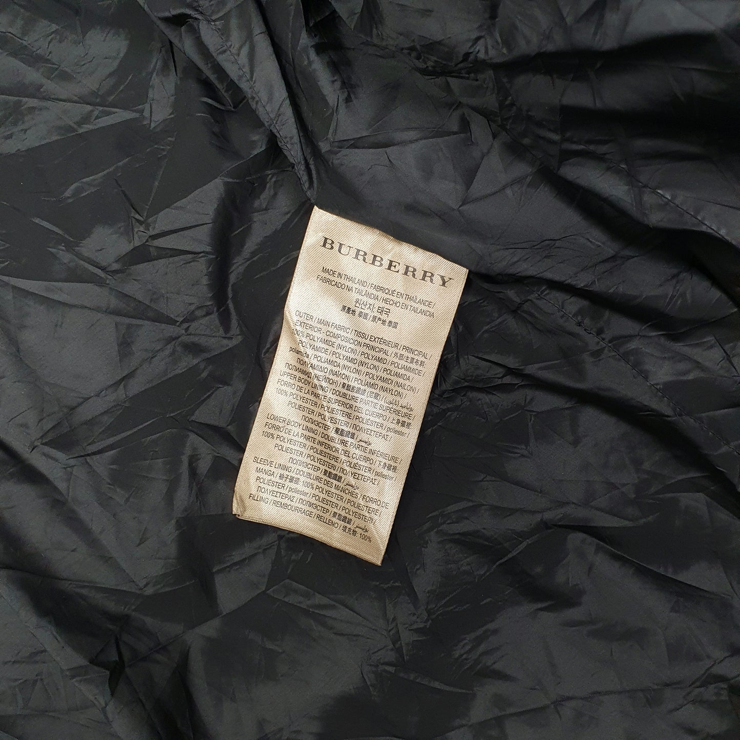 Mens Black Burberry Parka  Coat