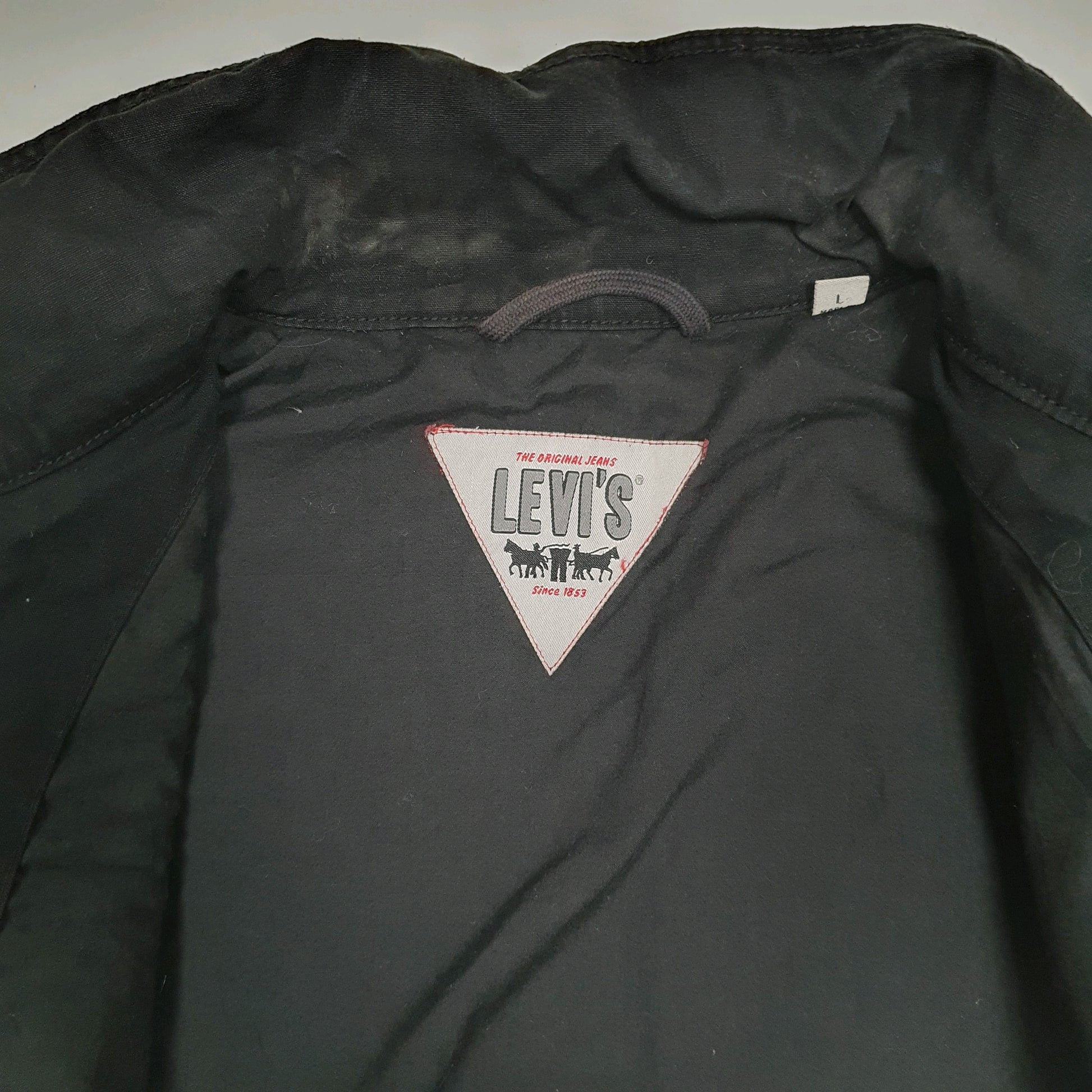 Mens Black Levis Military  Coat