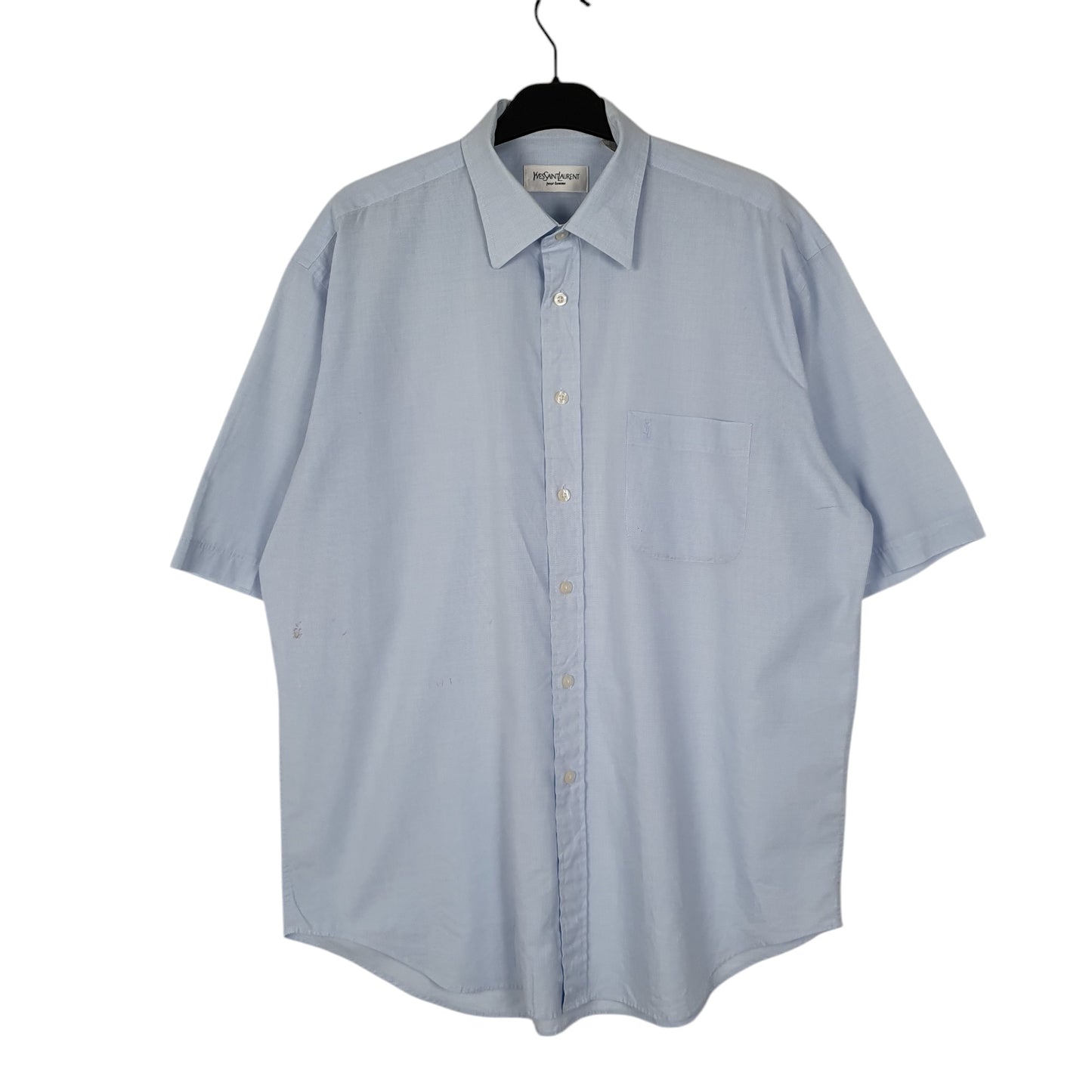 Mens Blue Yves Saint Laurent  Short Sleeve Shirt