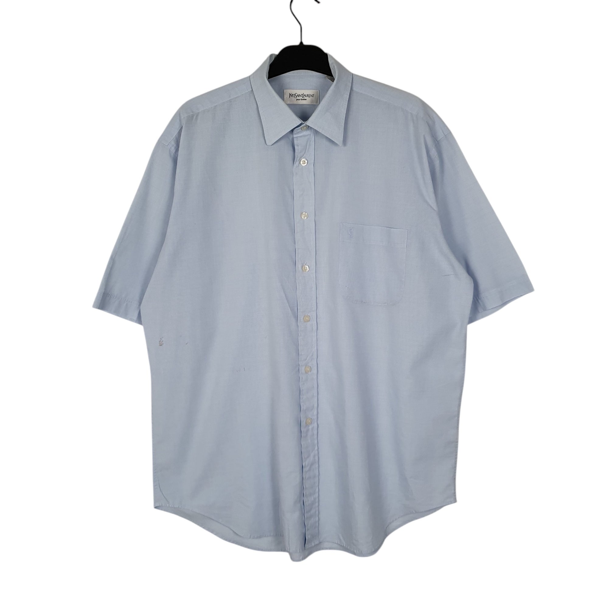 Mens Blue Yves Saint Laurent  Short Sleeve Shirt