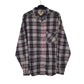 Mens Grey Woolrich Thick Flannel Plaid Long Sleeve Shirt