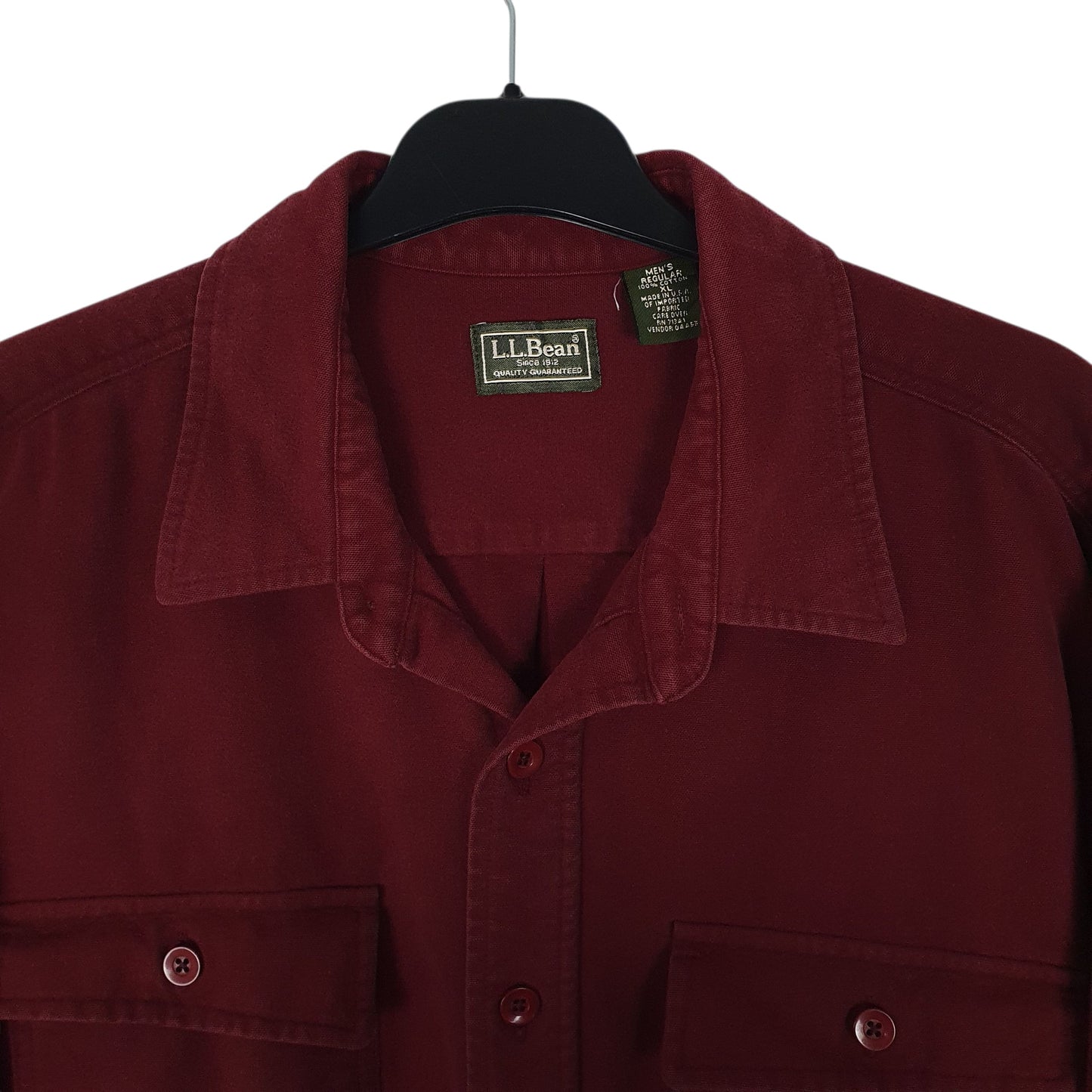 Mens Burgundy L.L.Bean Chamois  Shirt