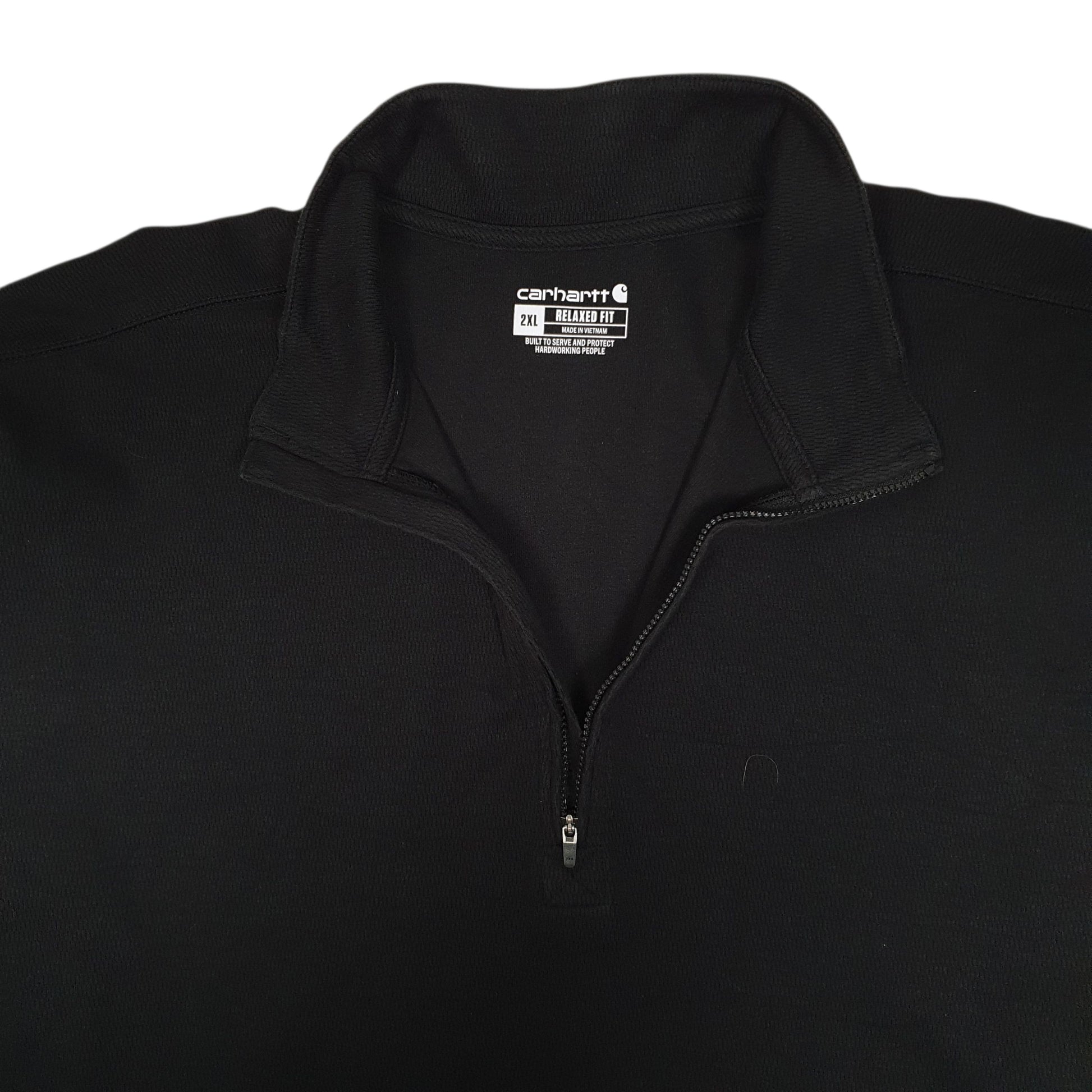Mens Black Carhartt Lightweight Quarter Zip Jumper